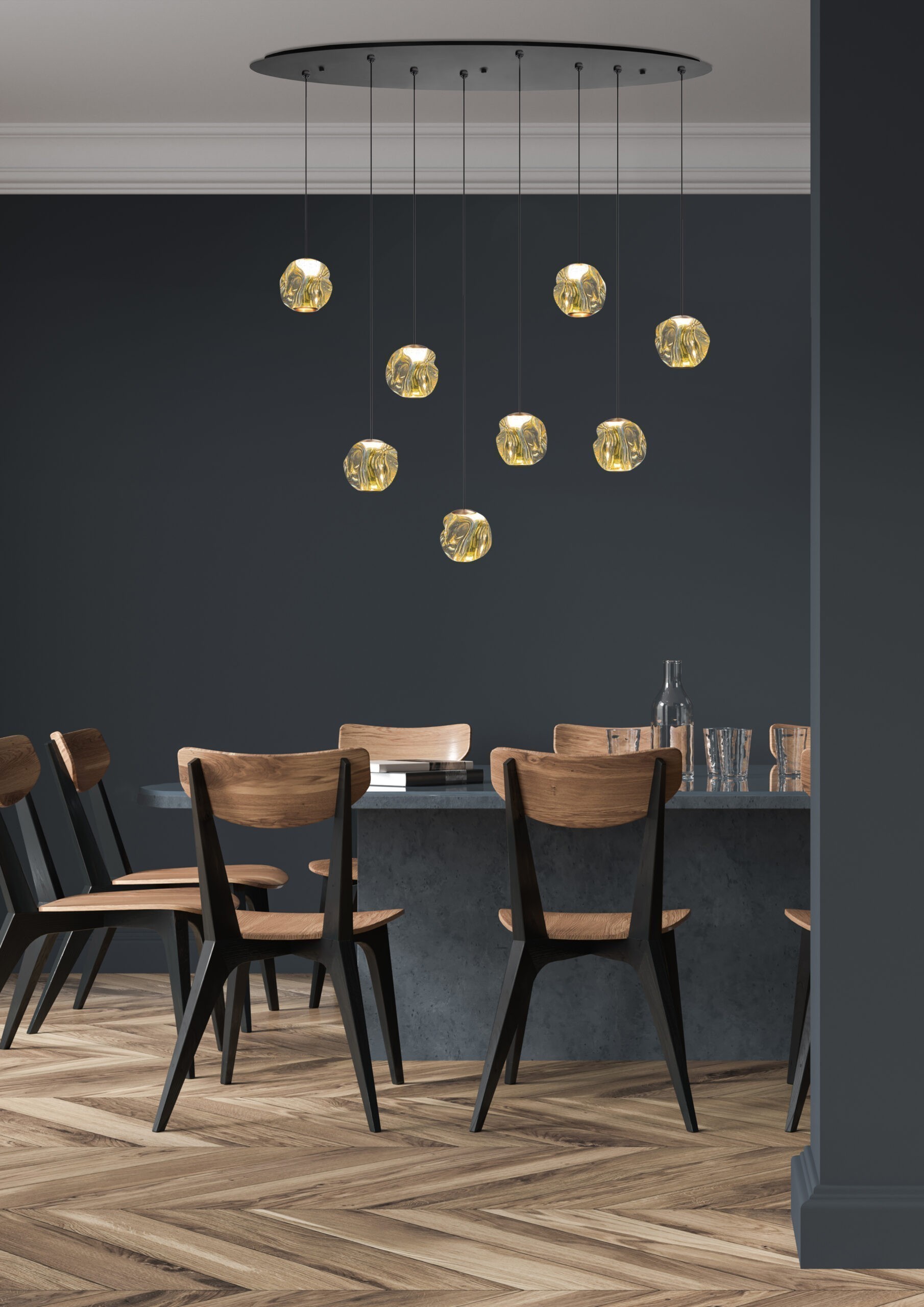 Hanglamp Melina 8 lichts ovaal - Afbeelding 2