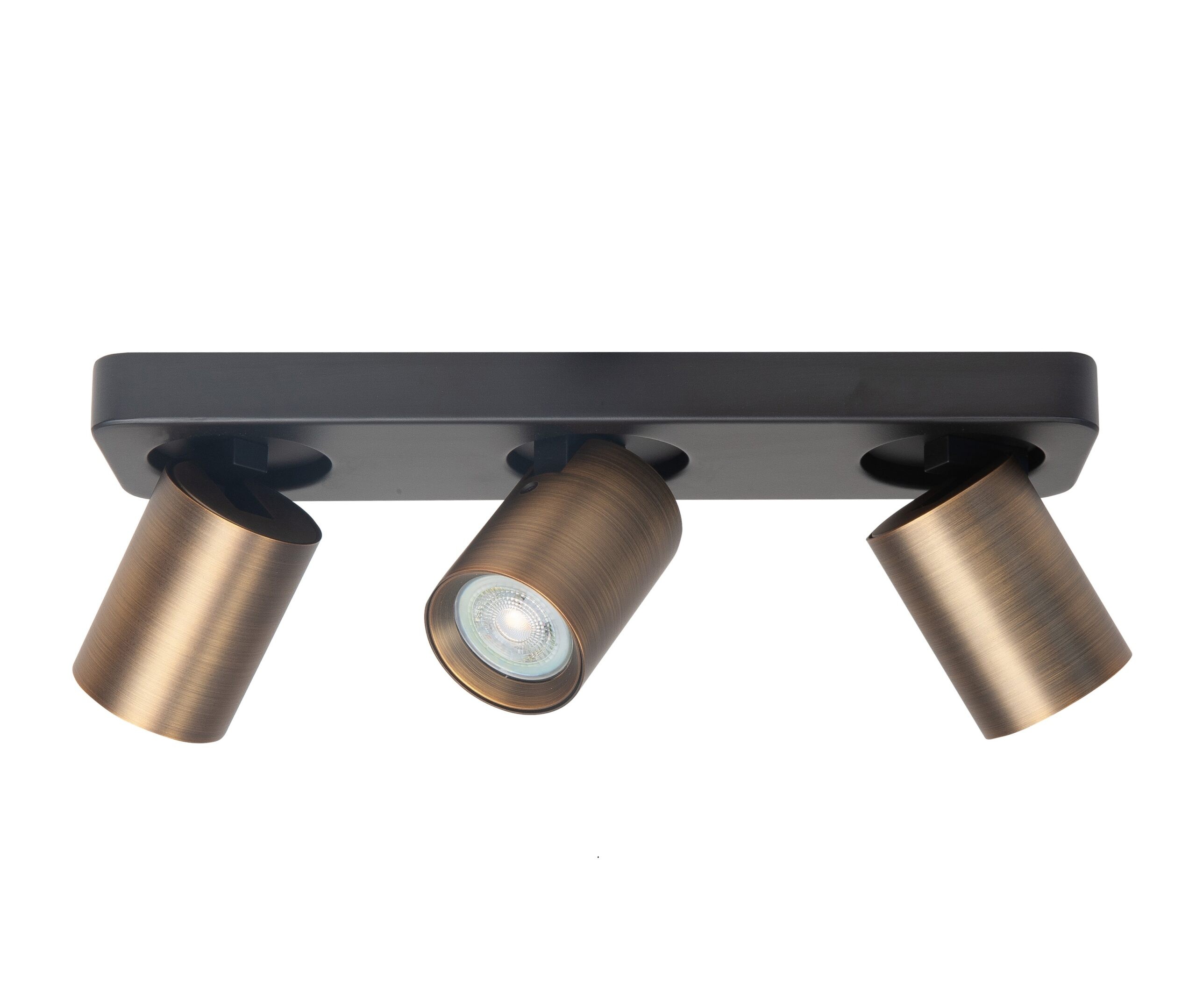 Spot Oliver 3 lichts balk zwart/brons