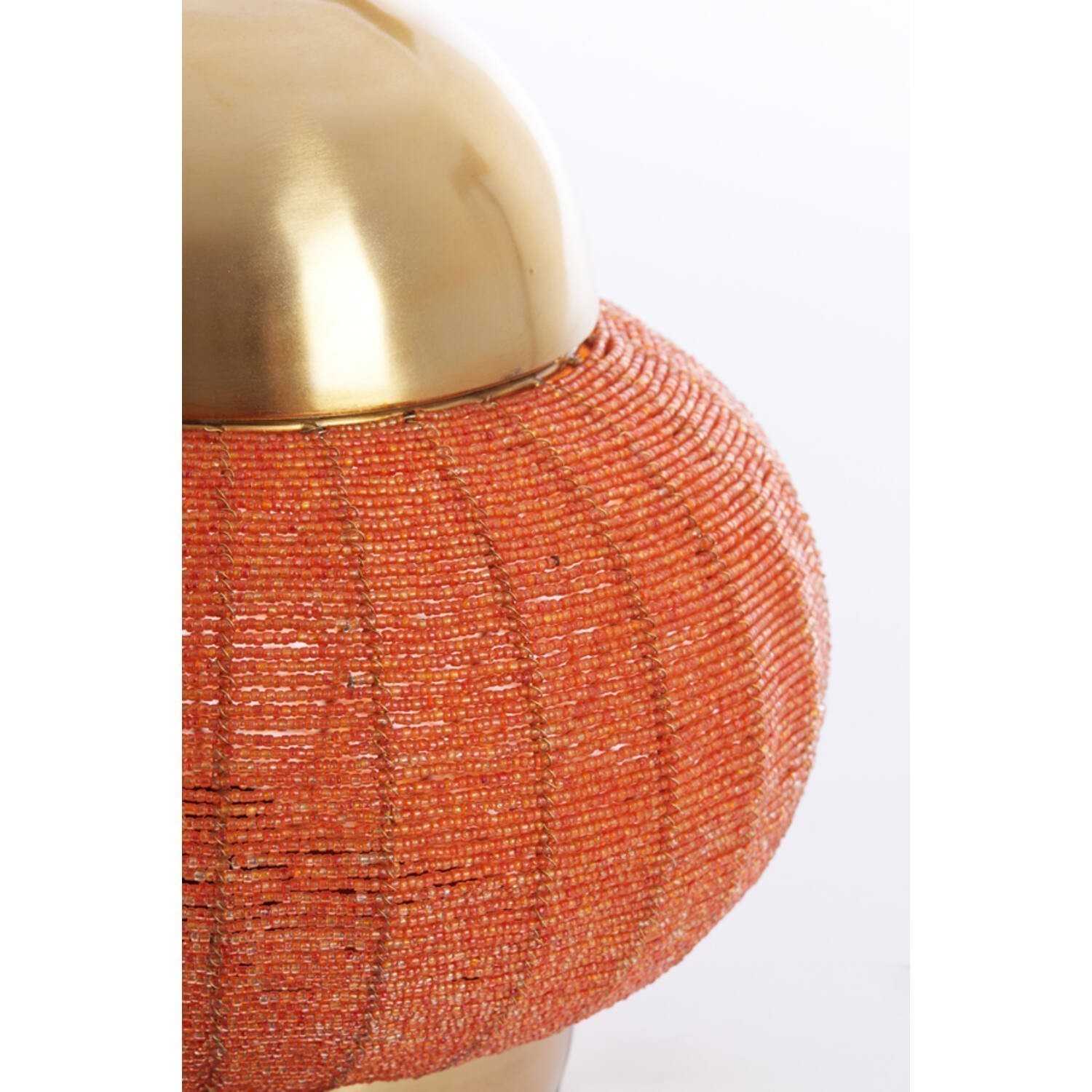 Hanglamp Ø33x38 cm CETARA kralen oranje+brons - Afbeelding 3