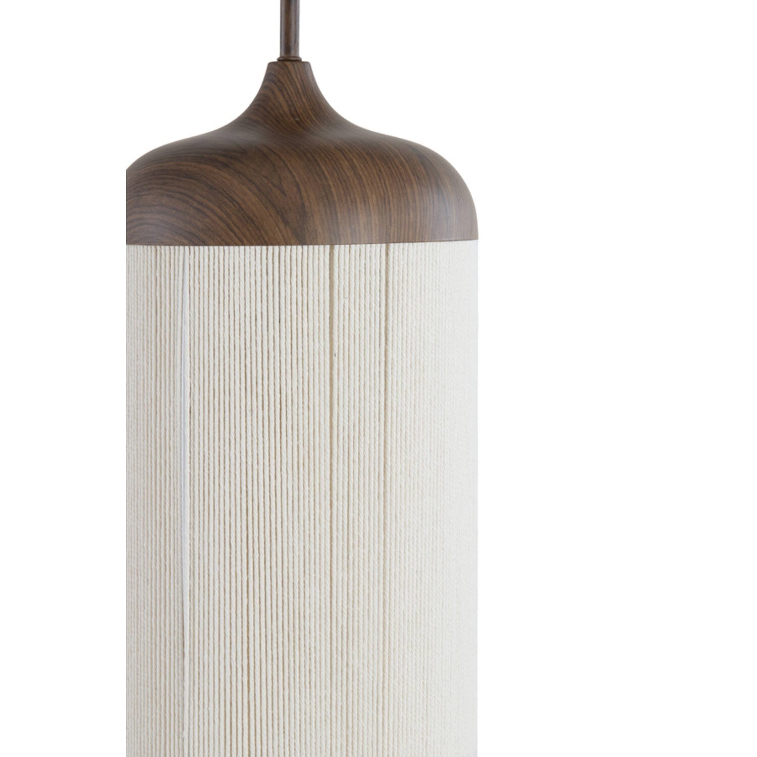 Hanglamp Ø22x41,5 cm DANIA hout print d bruin+touw crème - Afbeelding 4