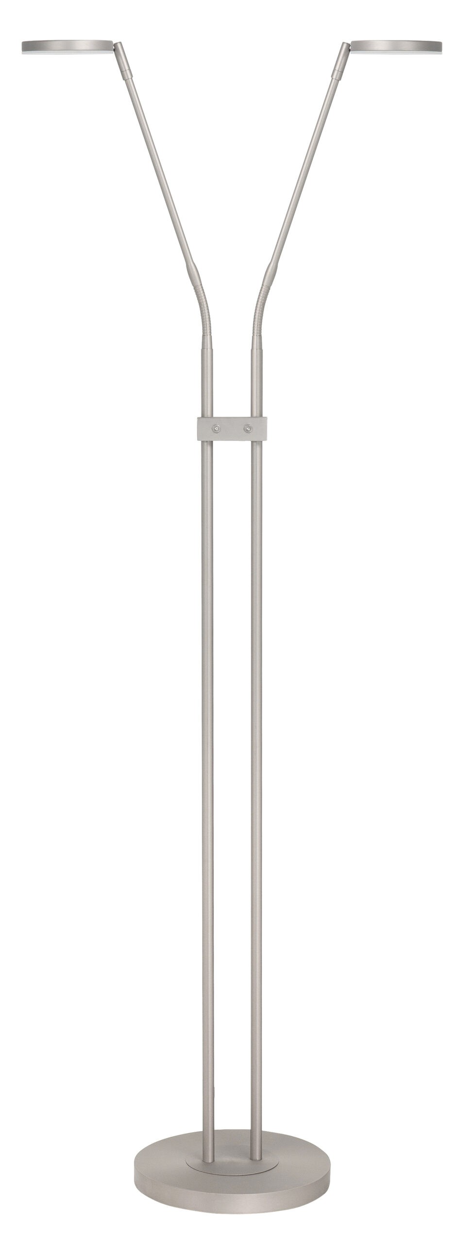 Leeslamp Palma 2 x 6.5W Led Staal met dimmer