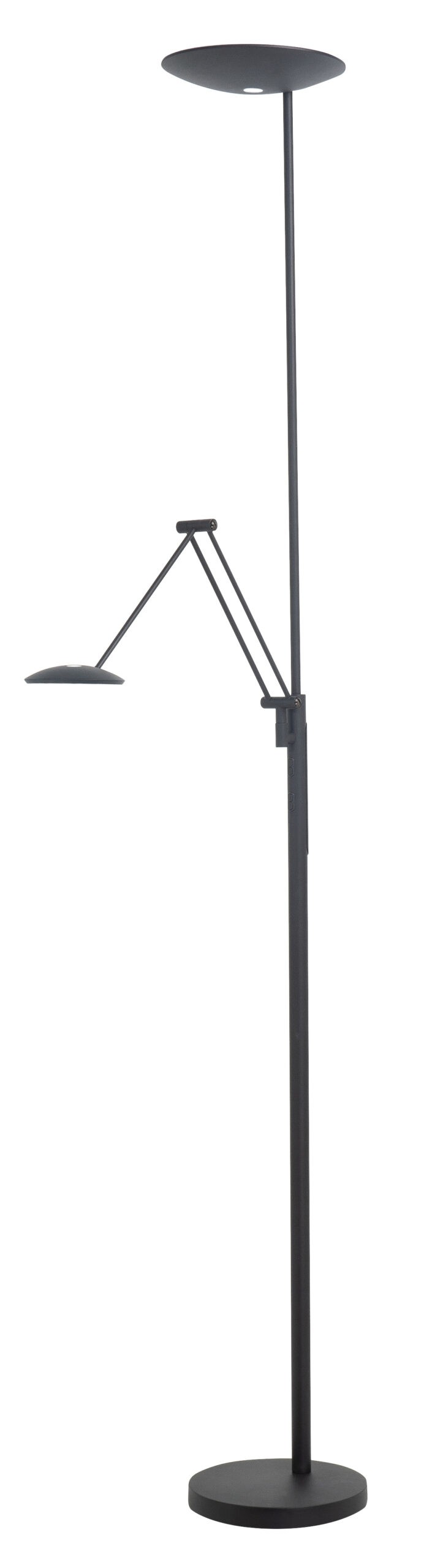 Vloerlamp Uplight met leesarm New Roma zwart