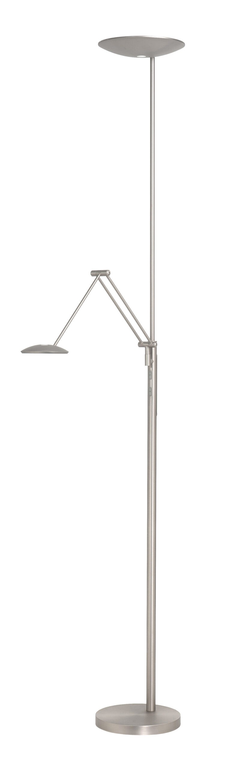 Vloerlamp Uplight met leesarm New Roma staal - Afbeelding 2
