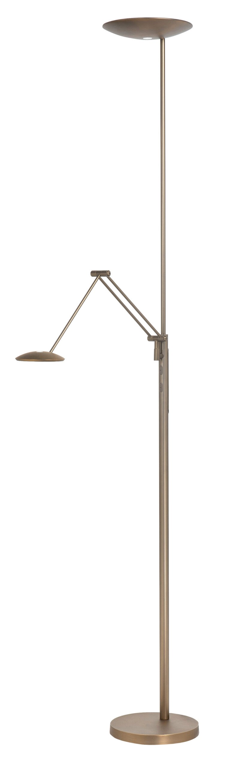 Vloerlamp Uplight met leesarm New Roma brons