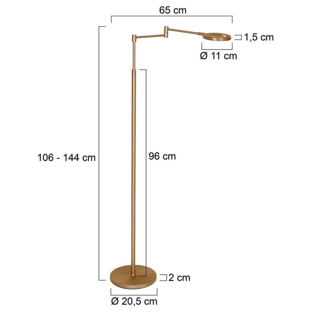 Leeslamp Soleil accu 3515BR geborsteld brons met zwenkarm - Afbeelding 5