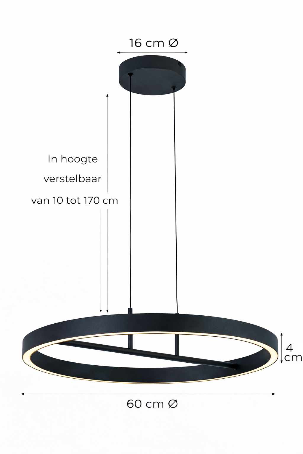 Freelight Hanglamp Livello Ø 60 cm – Zwart - Afbeelding 3