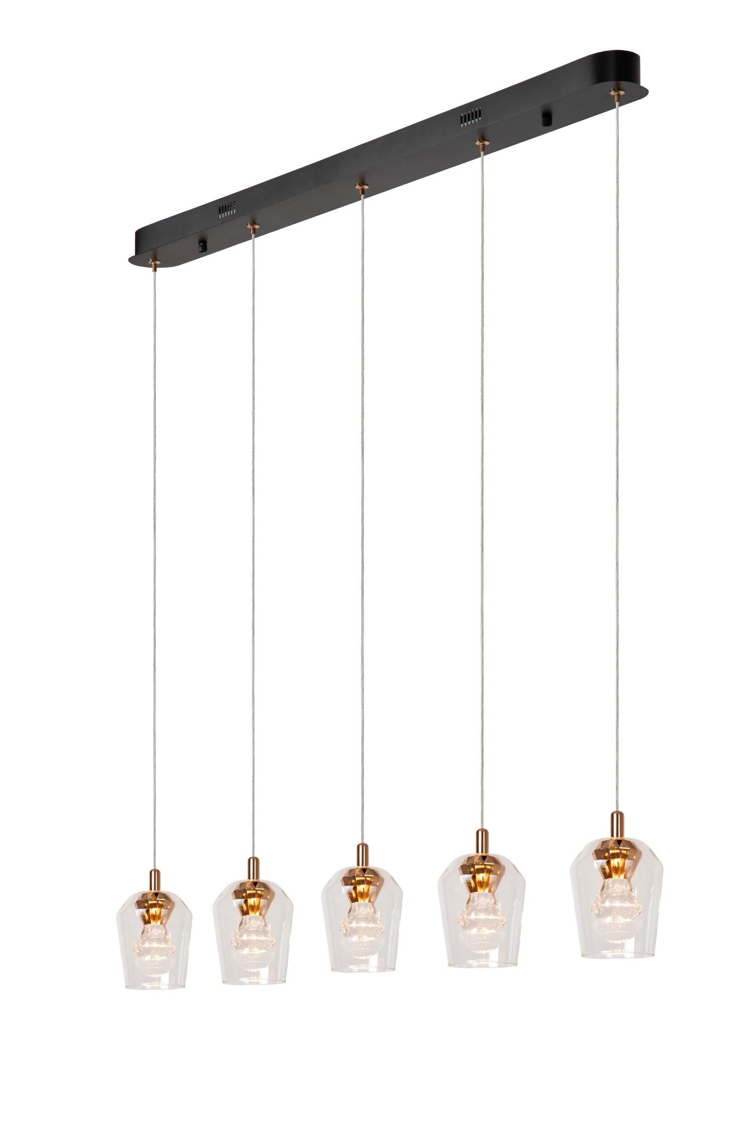 Lucide BERLIANE - Hanglamp - LED Dimb. - 5x4W 2700K - Transparant - Afbeelding 5
