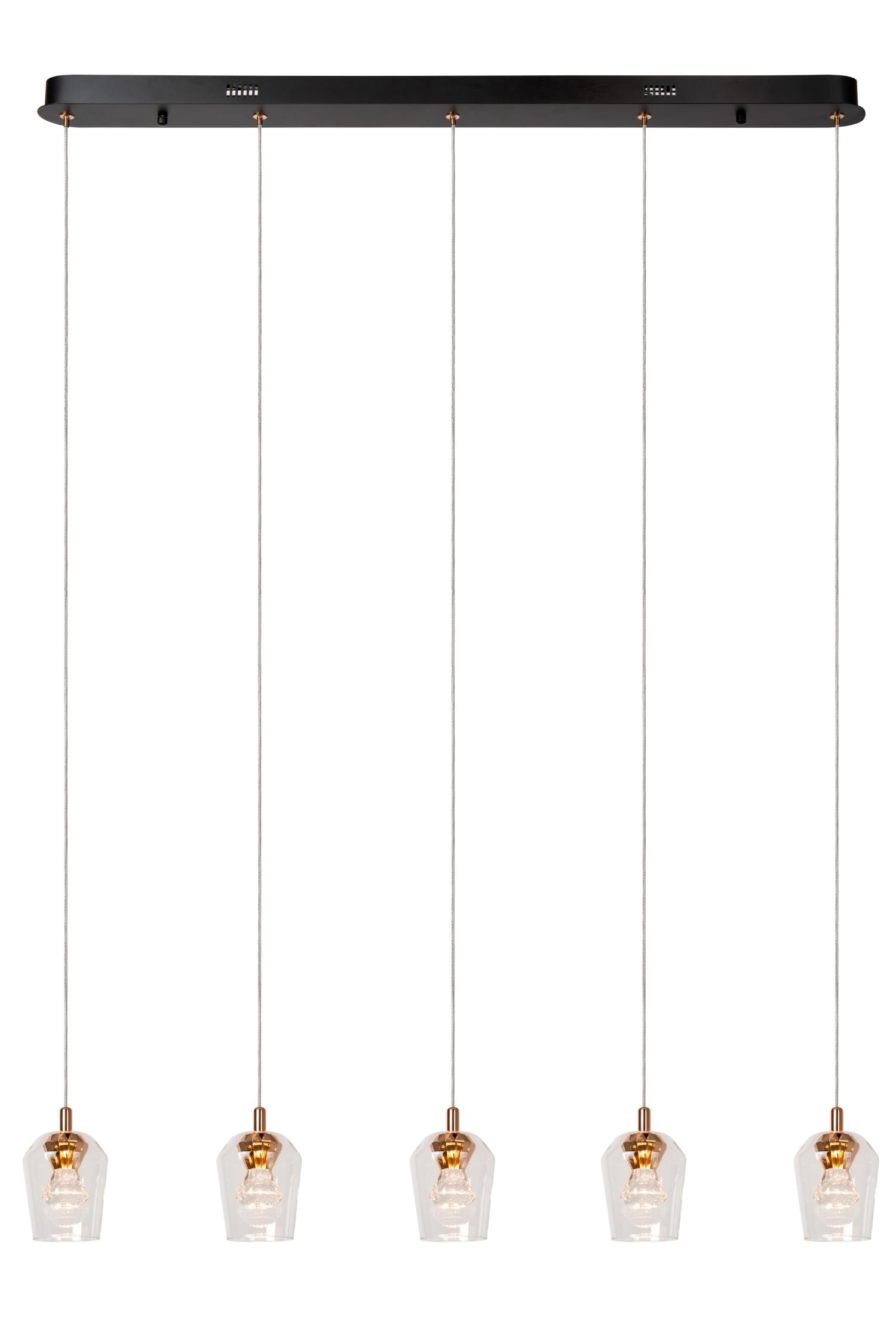 Lucide BERLIANE - Hanglamp - LED Dimb. - 5x4W 2700K - Transparant