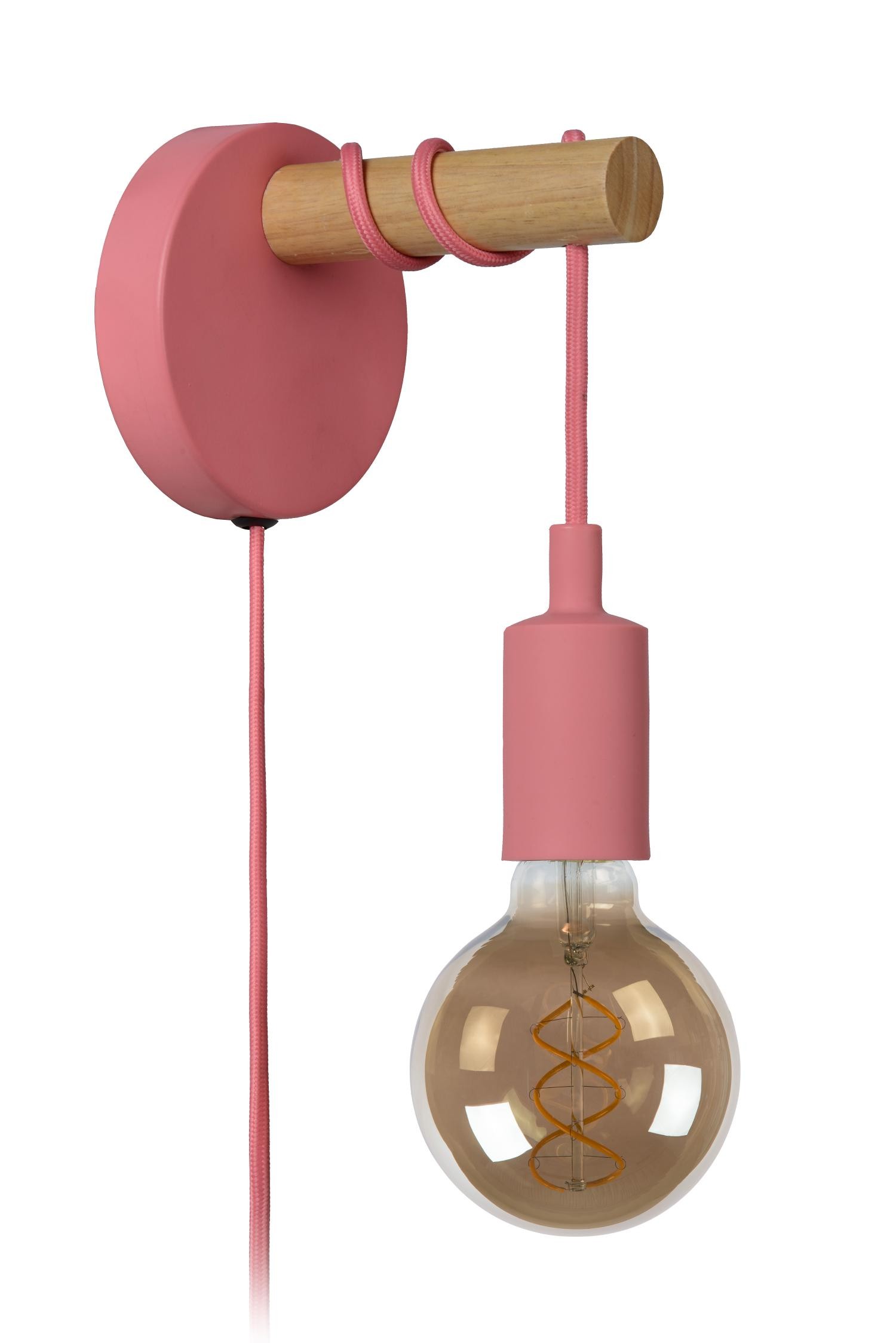 Lucide POLA - Wandlamp Kinderkamer - Ø 12 cm - 1xE27 - Roze - Afbeelding 2