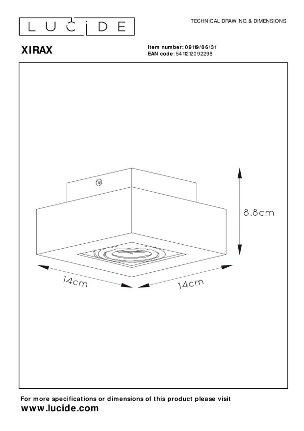 Lucide XIRAX - Plafondspot - LED Dim to warm - GU10 - 1x5W 2200K/3000K - Wit - Afbeelding 8