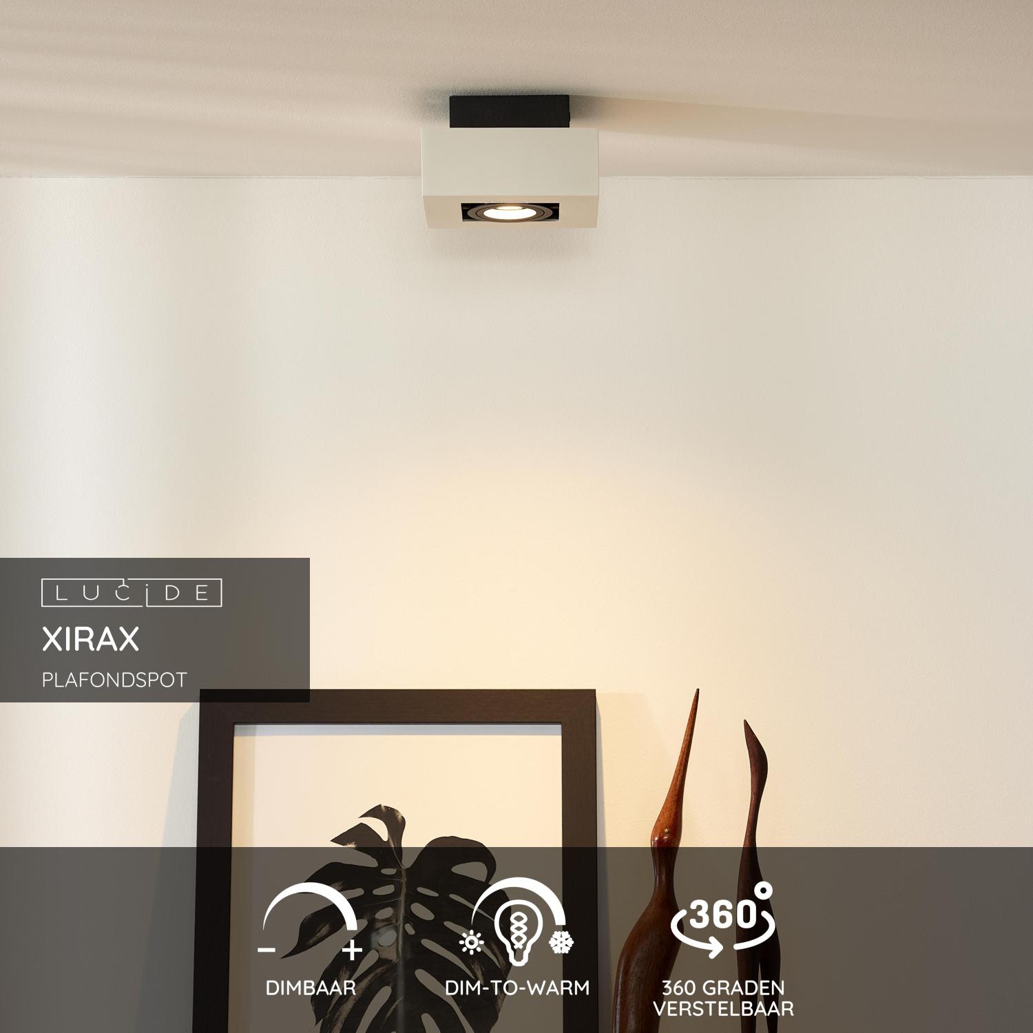 Lucide XIRAX - Plafondspot - LED Dim to warm - GU10 - 1x5W 2200K/3000K - Wit - Afbeelding 3