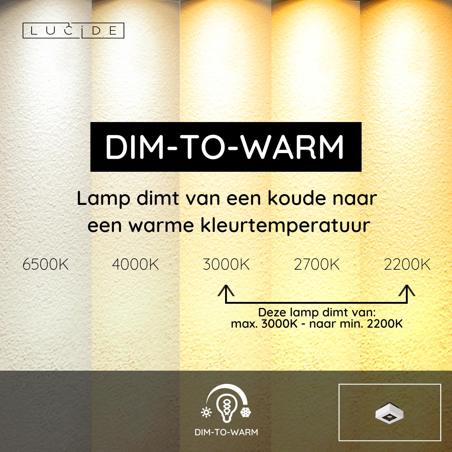 Lucide XIRAX - Plafondspot - LED Dim to warm - GU10 - 1x5W 2200K/3000K - Wit - Afbeelding 4