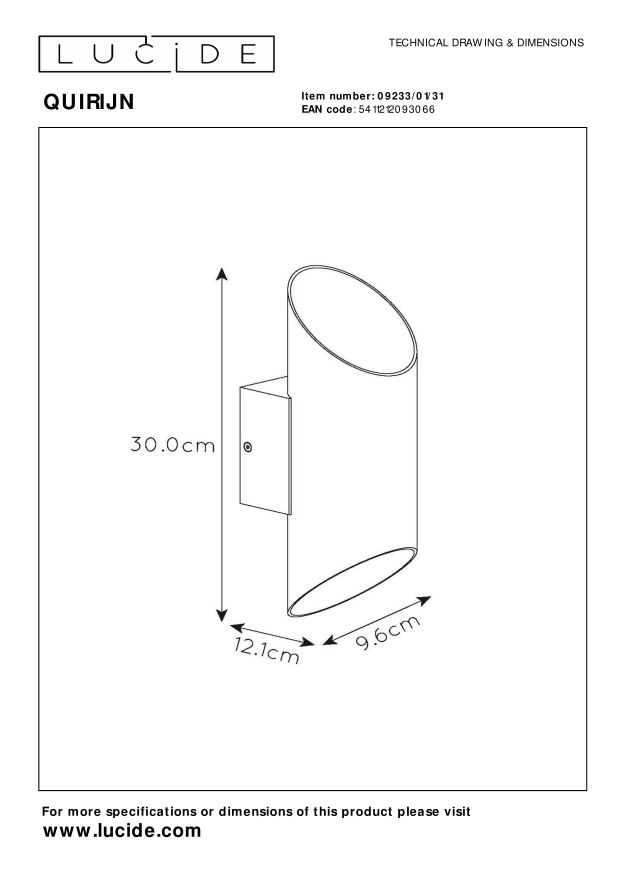Lucide QUIRIJN - Wandlamp - Ø 10 cm - 1xG9 - Wit - Afbeelding 6