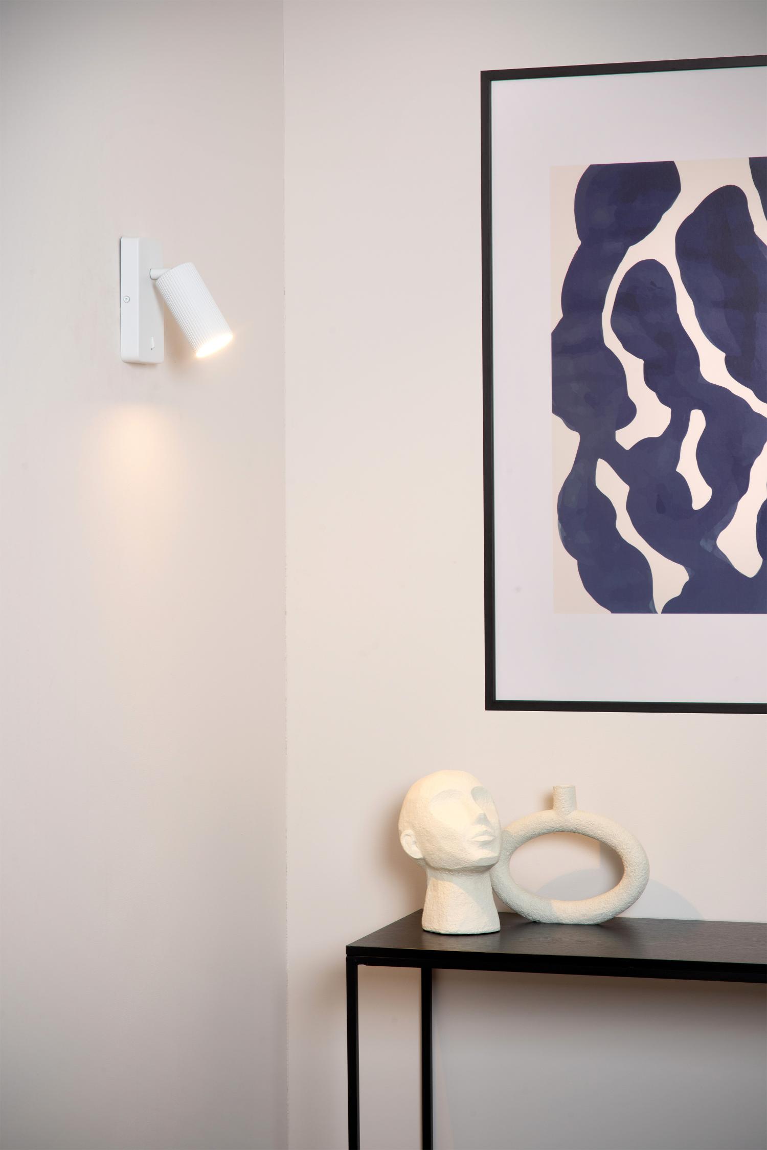 Lucide CLUBS - Bedlamp / Wandlamp - 1xGU10 - Wit - Afbeelding 4