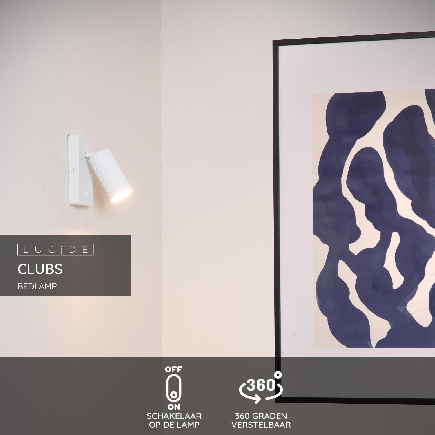 Lucide CLUBS - Bedlamp / Wandlamp - 1xGU10 - Wit - Afbeelding 3