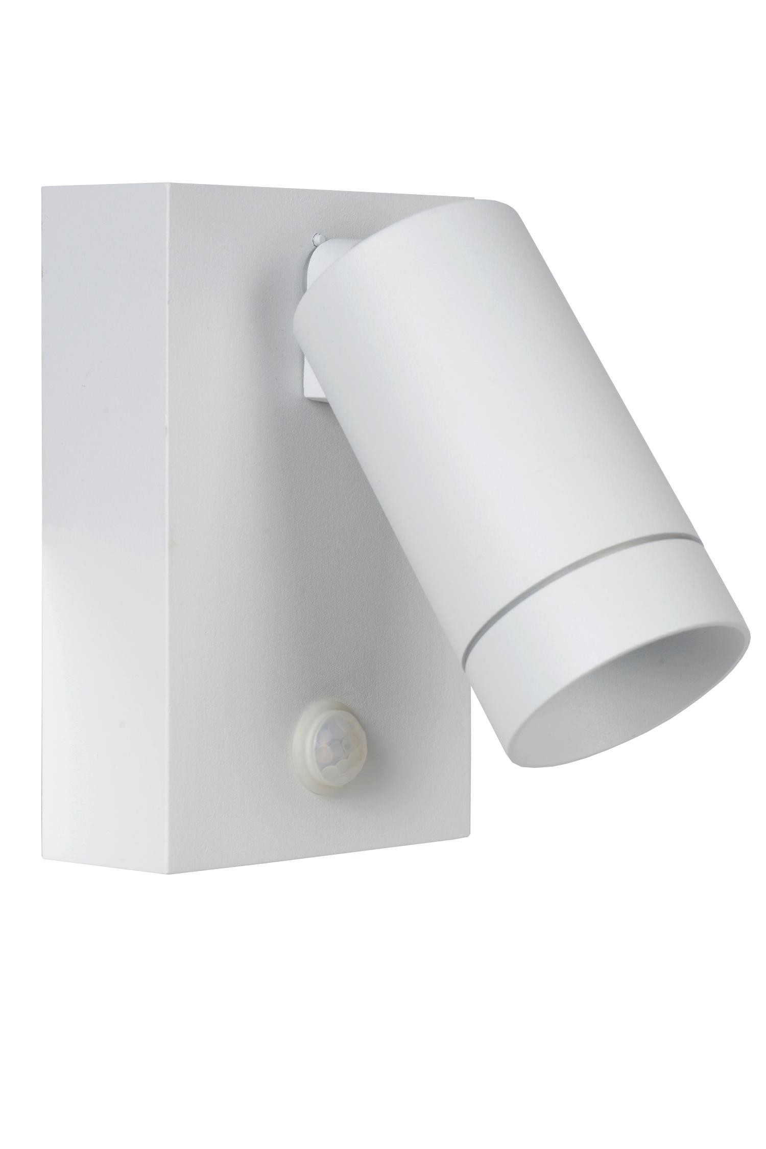 Lucide TAYLOR - Wandspot / Wandlamp Binnen/Buiten - 1xGU10 - IP54 - Beweging & dag/nacht sensor - Wit - Afbeelding 2