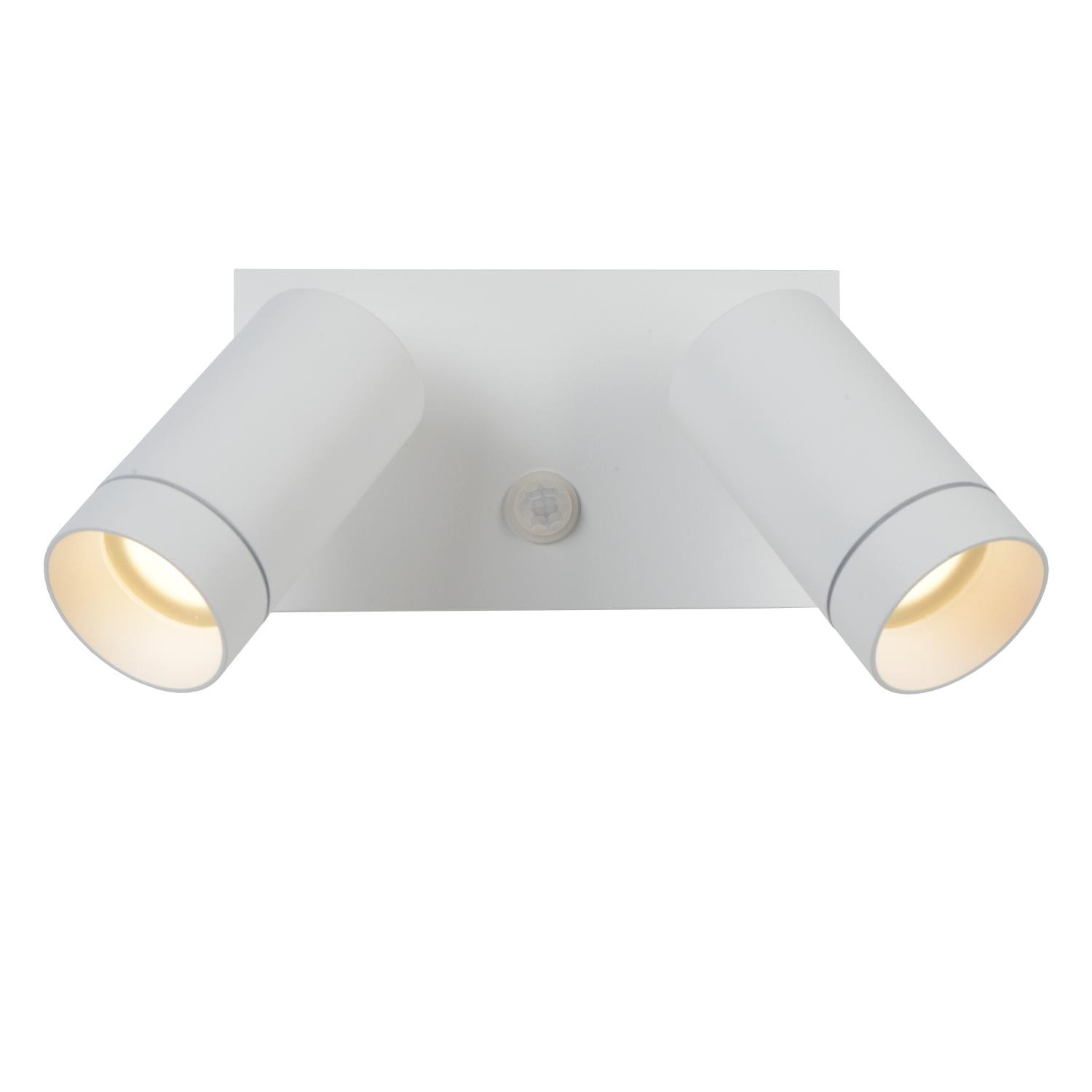 Lucide TAYLOR - Wandspot / Wandlamp Binnen/Buiten - 2xGU10 - IP54 - Beweging & dag/nacht sensor - Wit - Afbeelding 6
