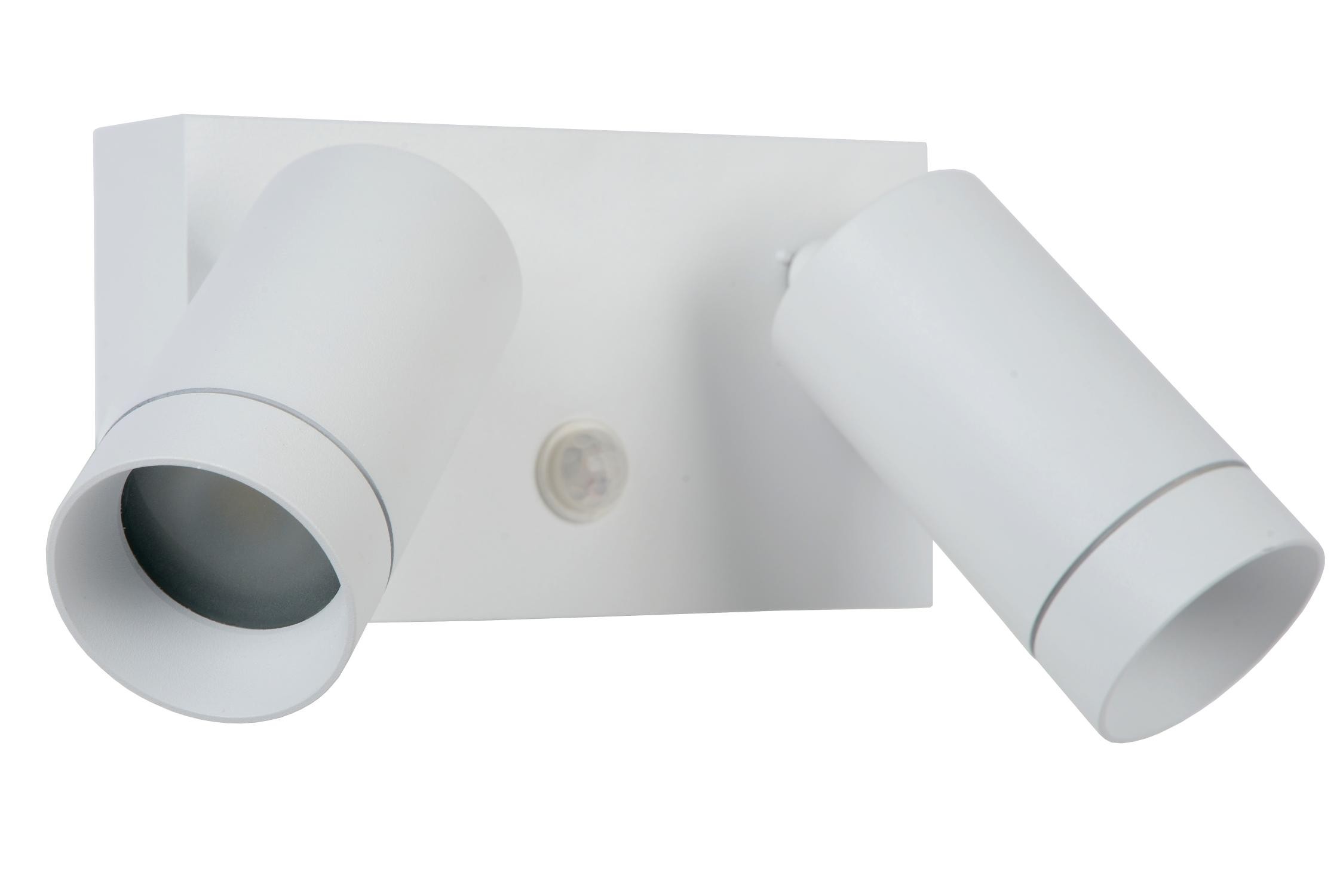 Lucide TAYLOR - Wandspot / Wandlamp Binnen/Buiten - 2xGU10 - IP54 - Beweging & dag/nacht sensor - Wit - Afbeelding 2