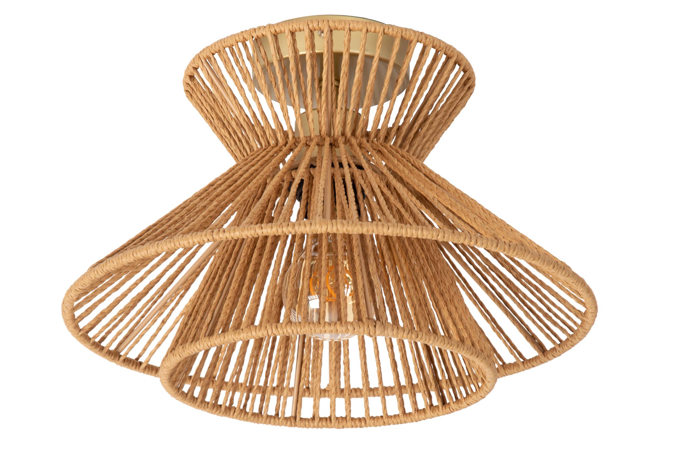 Lucide TASMAN - Plafonnière - Ø 32 cm - 1xE27 - Naturel - Afbeelding 2