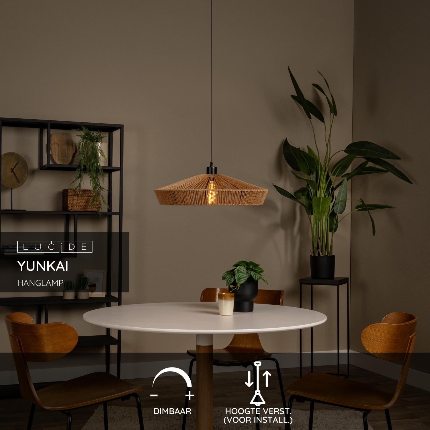 Lucide YUNKAI - Hanglamp - Ø 50 cm - 1xE27 - Naturel - Afbeelding 3