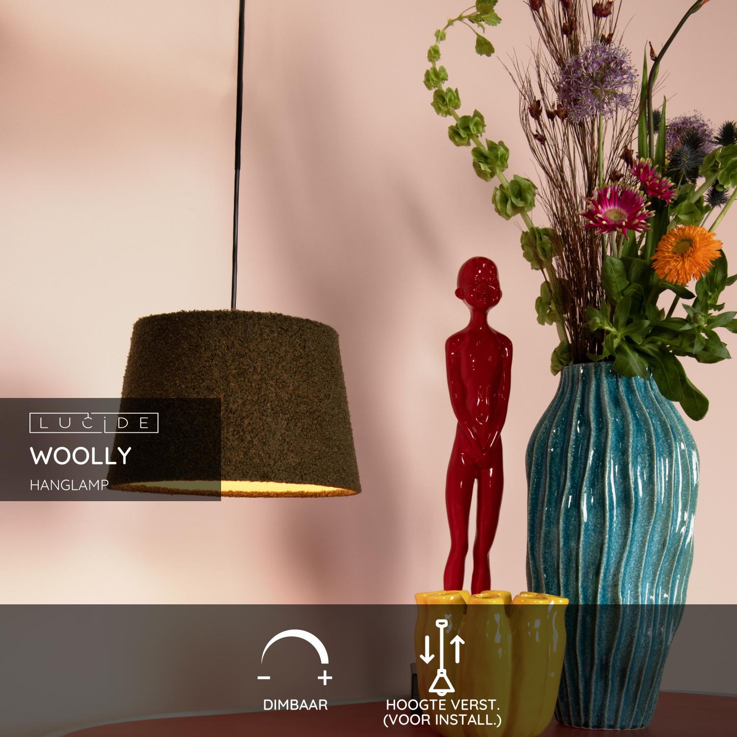 Lucide WOOLLY - Hanglamp - Ø 28 cm - 1xE27 - Groen - Afbeelding 3