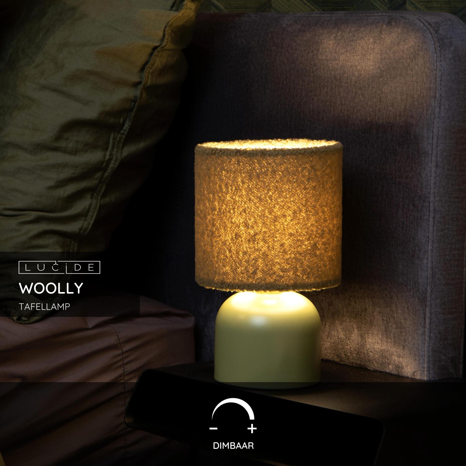 Lucide WOOLLY - Tafellamp - Ø 16 cm - 1xE14 - Groen - Afbeelding 3