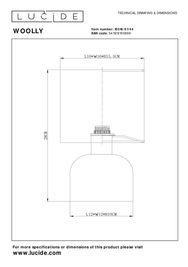 Lucide WOOLLY - Tafellamp - Ø 16 cm - 1xE14 - Okergeel - Afbeelding 6