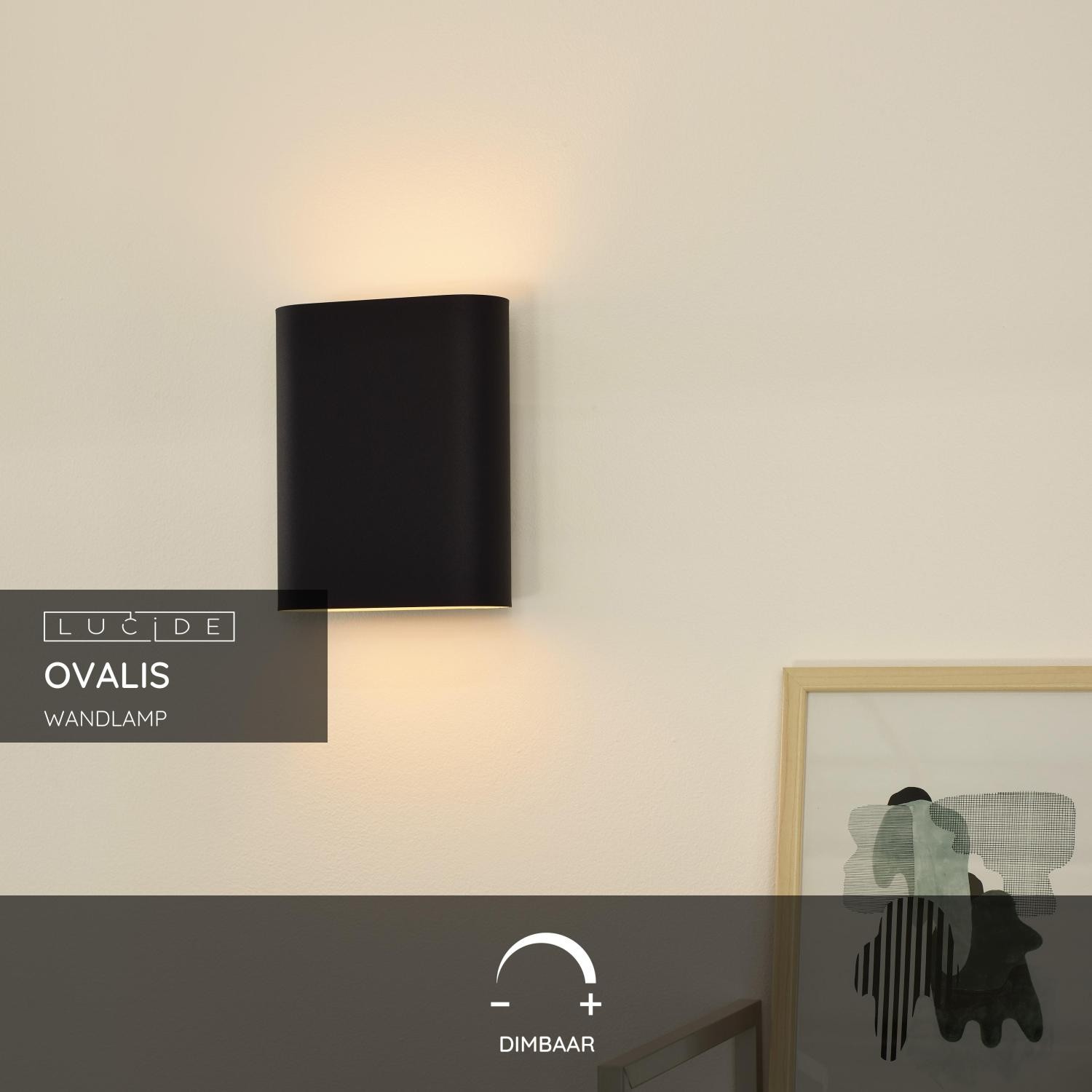 Lucide OVALIS - Wandlamp - 2xE14 - Zwart - Afbeelding 2