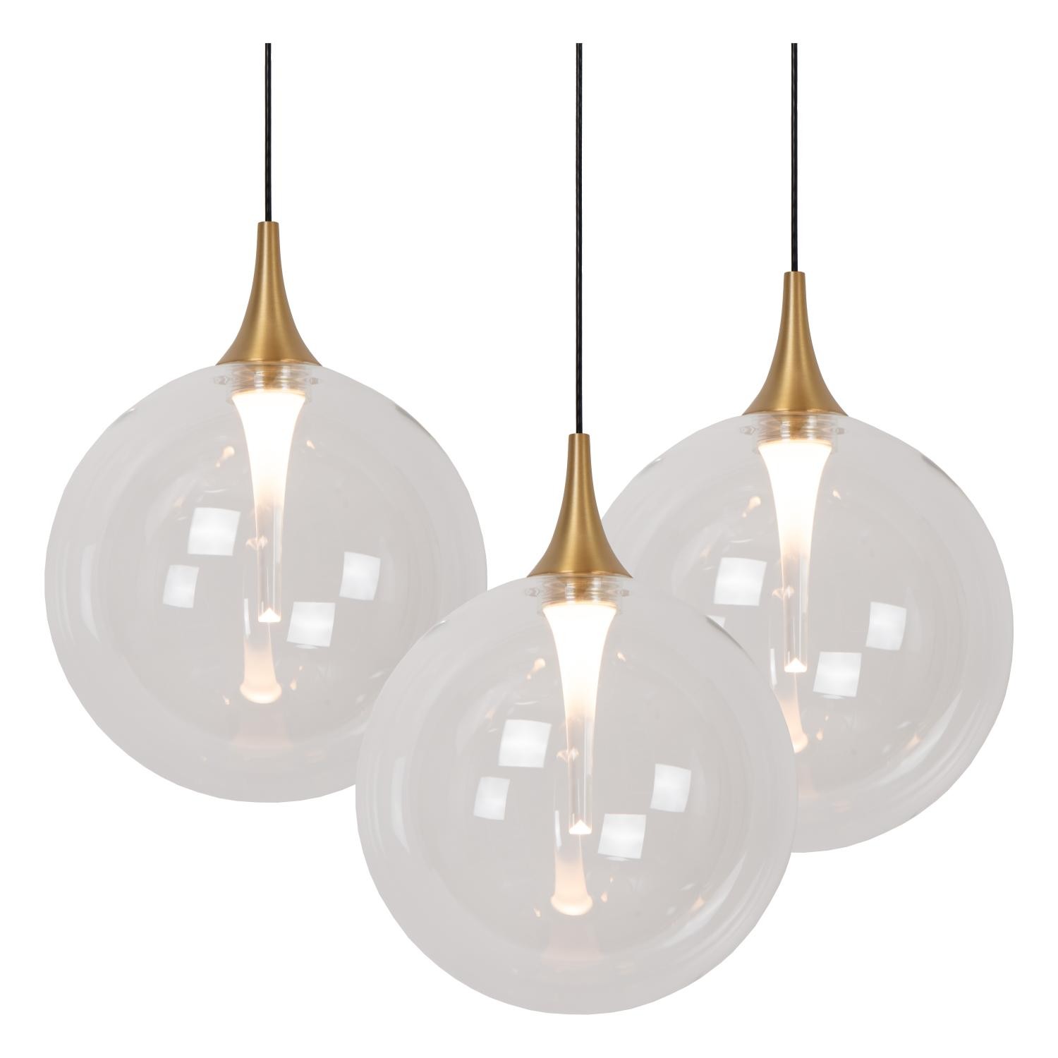 Lucide GISELA - Hanglamp - Ø 48 cm - LED Dimb. - 5x3,8W 2700K - Transparant - Afbeelding 7