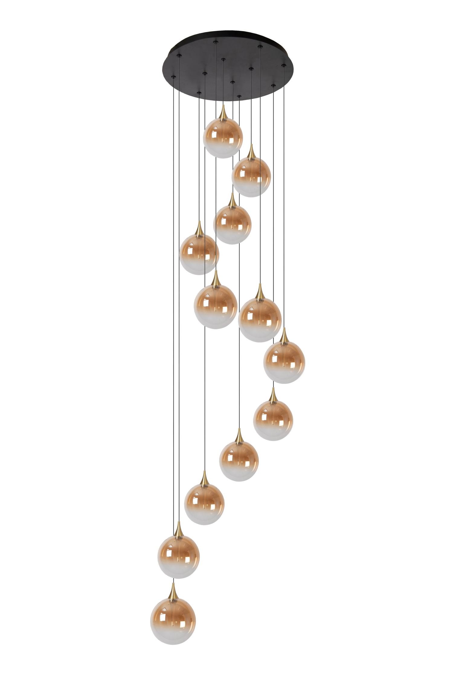 Lucide GISELA - Videlamp - Ø 61 cm - LED Dimb. - 12x3,6W 2700K - Amber - Afbeelding 3