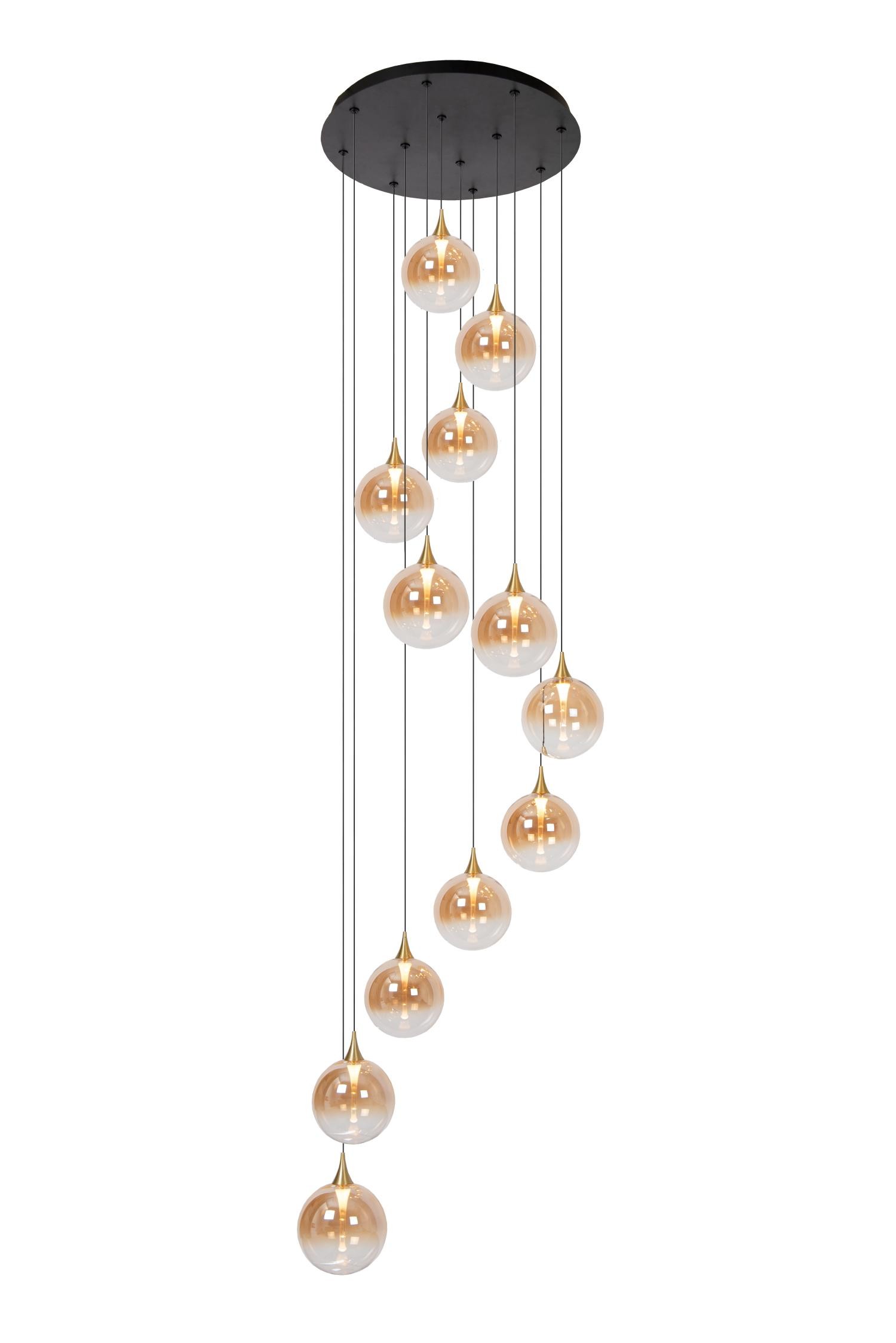 Lucide GISELA - Videlamp - Ø 61 cm - LED Dimb. - 12x3,6W 2700K - Amber