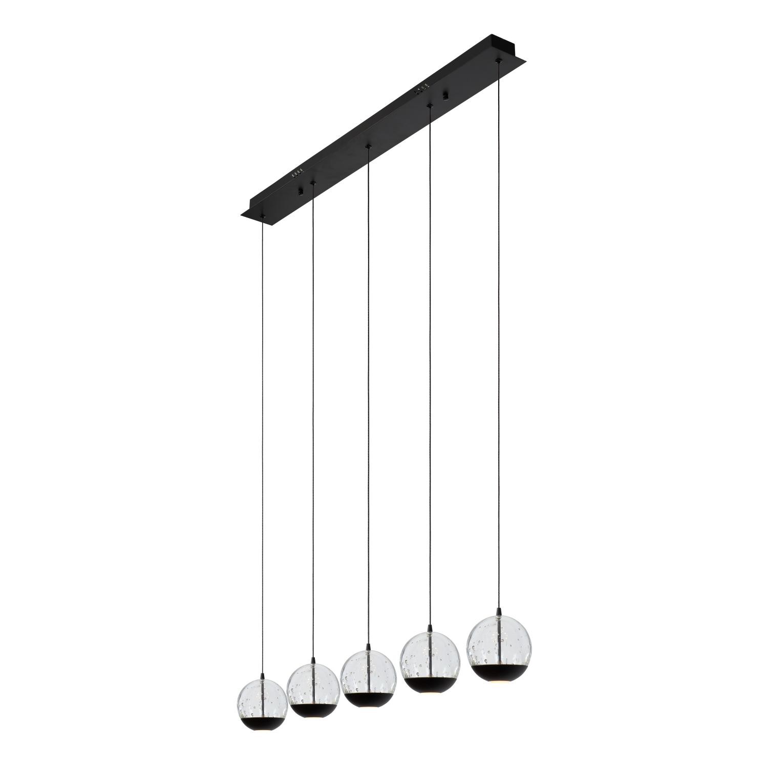 Lucide SENTUBAL - Hanglamp - LED Dimb. - 5x5,3W 2700K - Zwart - Afbeelding 9