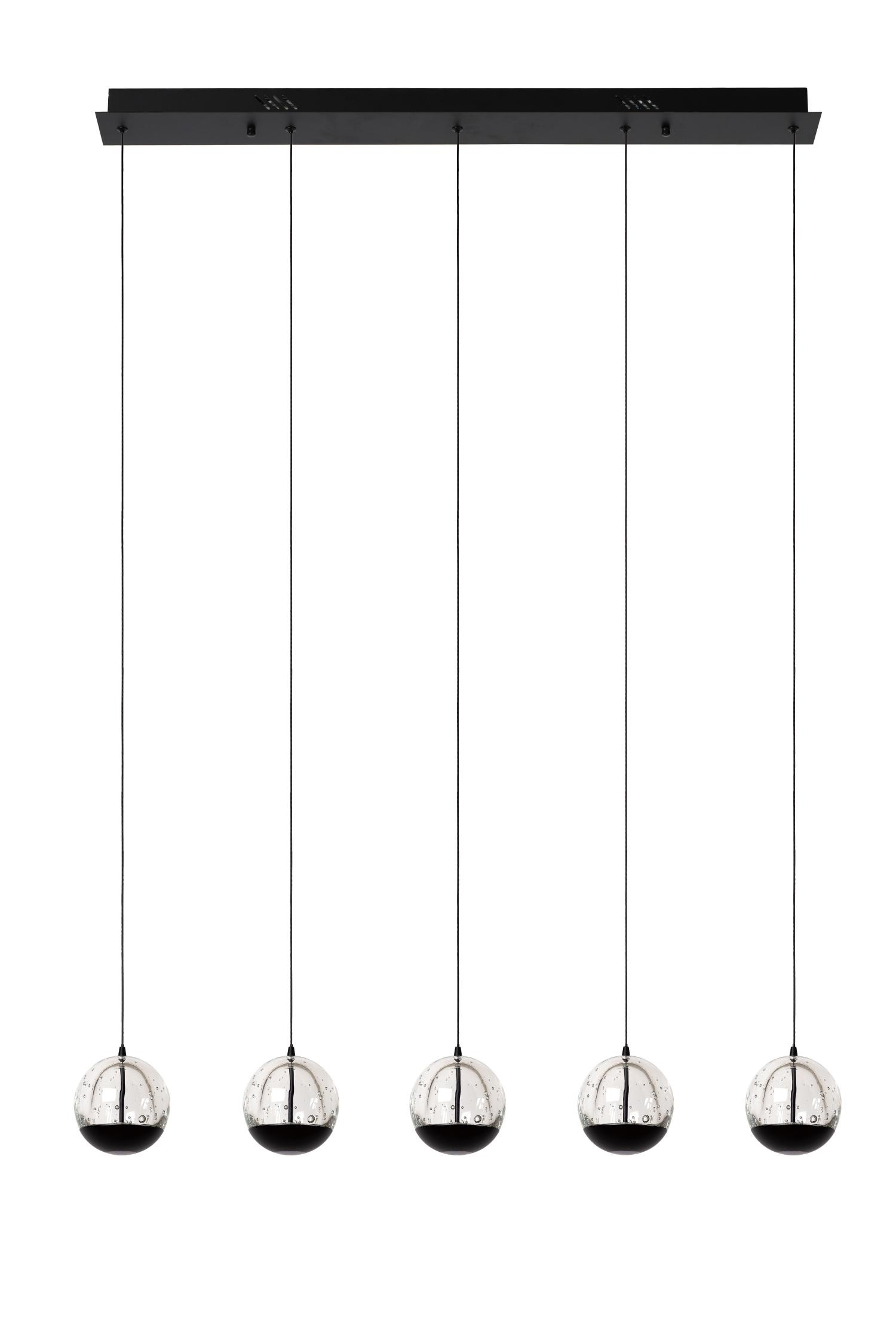Lucide SENTUBAL - Hanglamp - LED Dimb. - 5x5,3W 2700K - Zwart - Afbeelding 2