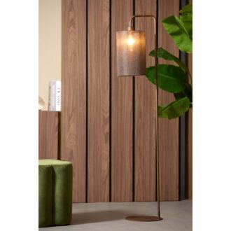 Vloerlamp 33,5x28x155 cm DONIO hout print d bruin+d bruin