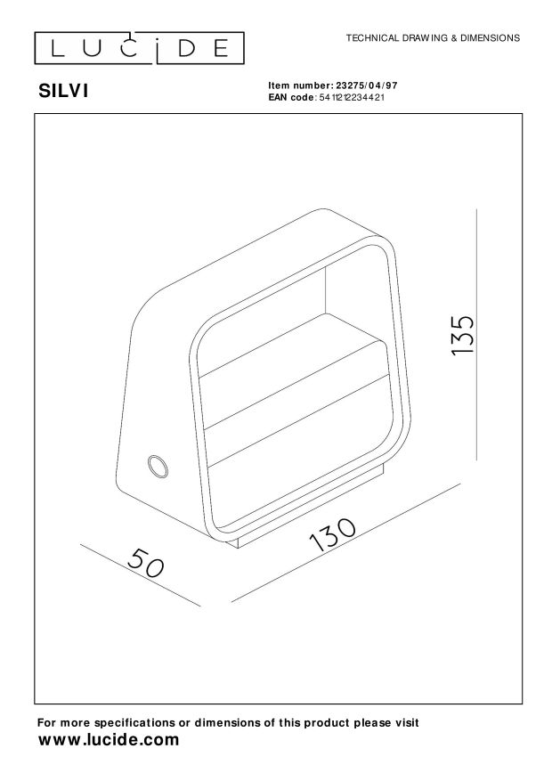 Lucide SILVI - Oplaadbare Wandlamp - Accu/Batterij - LED Dimb. - 1x3,7W 2700K - Roest bruin - Afbeelding 7