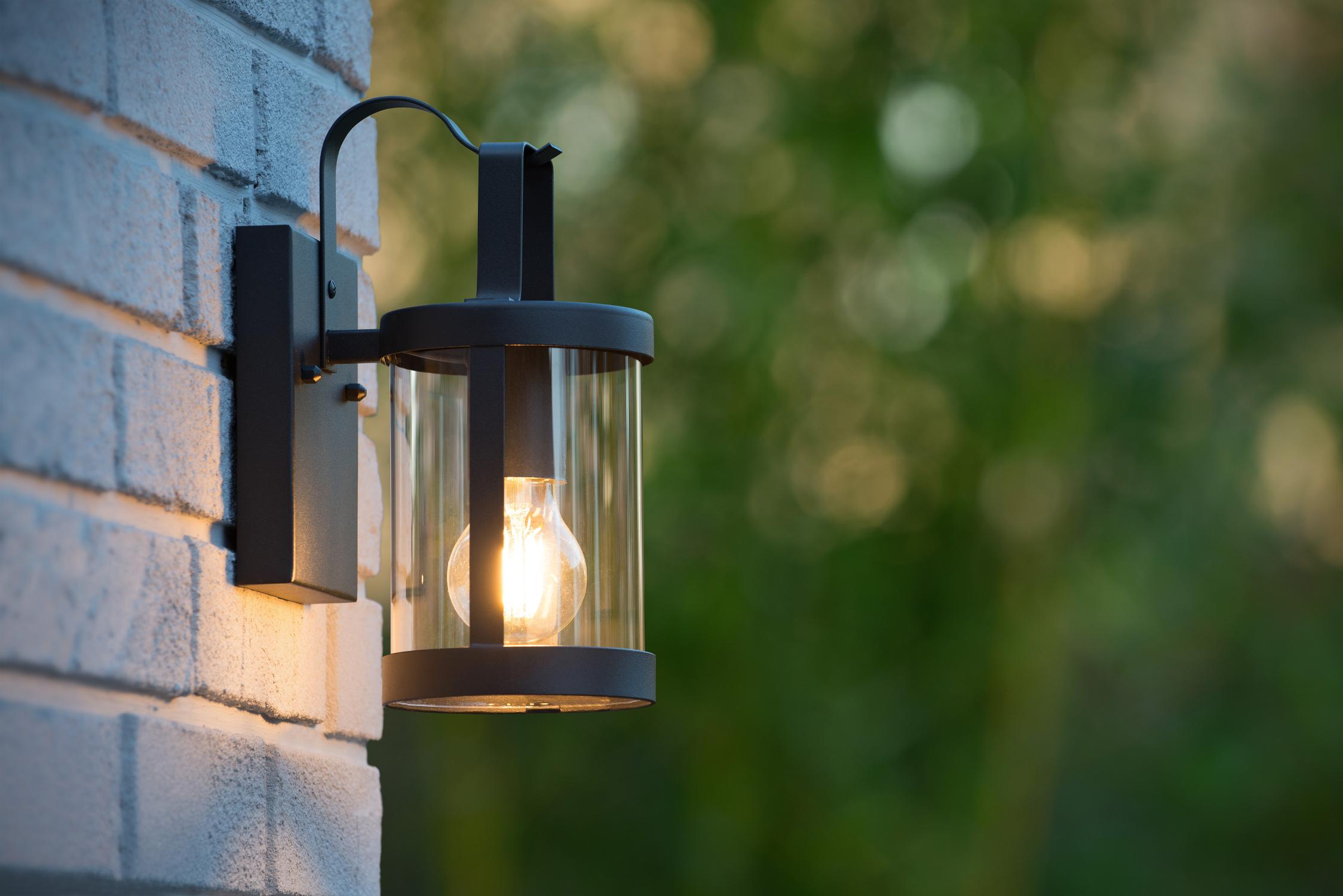 Lucide LINDELO - Wandlamp Binnen/Buiten - 1xE27 - IP23 - Zwart - Afbeelding 4