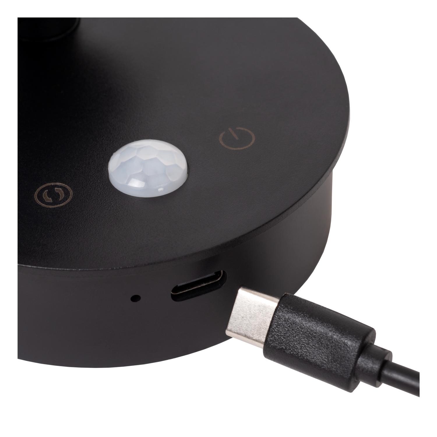 Lucide TONI - Oplaadbare Wandspot / Wandlamp - Accu/Batterij - Ø 8,1 cm - LED - 1x2W 2700K/4000K - Bewegingssensor - Magnetisch - Grijs ijzer - Afbeelding 4
