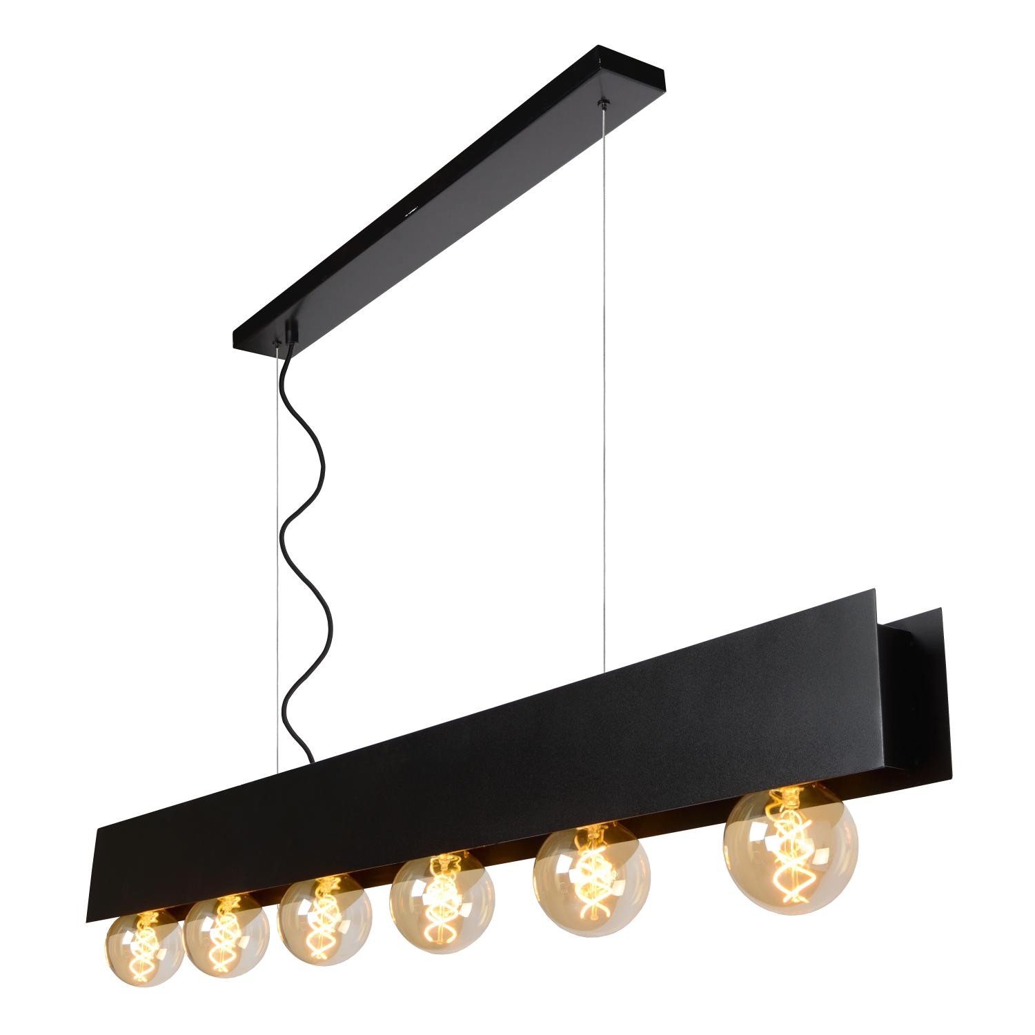 Lucide SURTUS - Hanglamp - 6xE27 - Zwart - Afbeelding 8