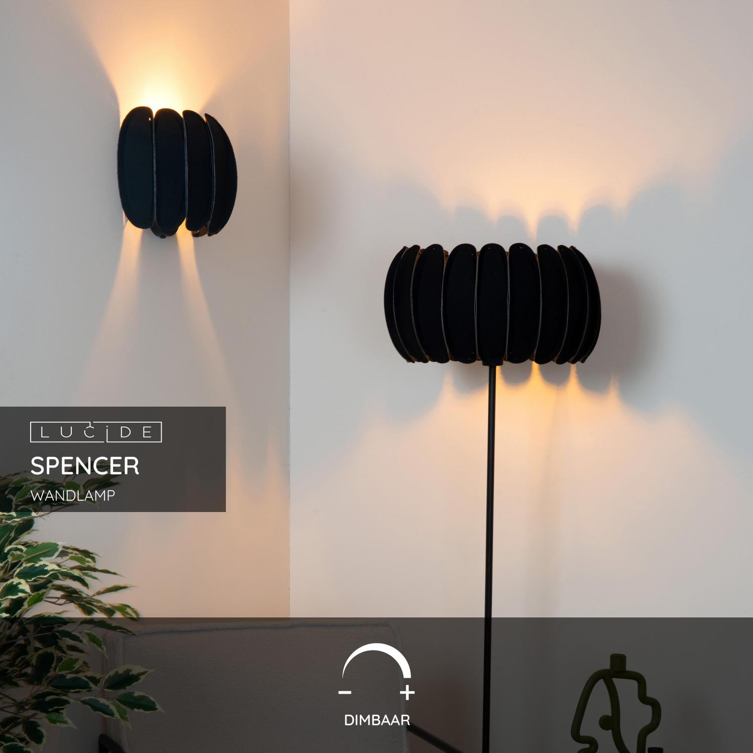 Lucide SPENCER - Wandlamp - 1xE27 - Zwart - Afbeelding 3