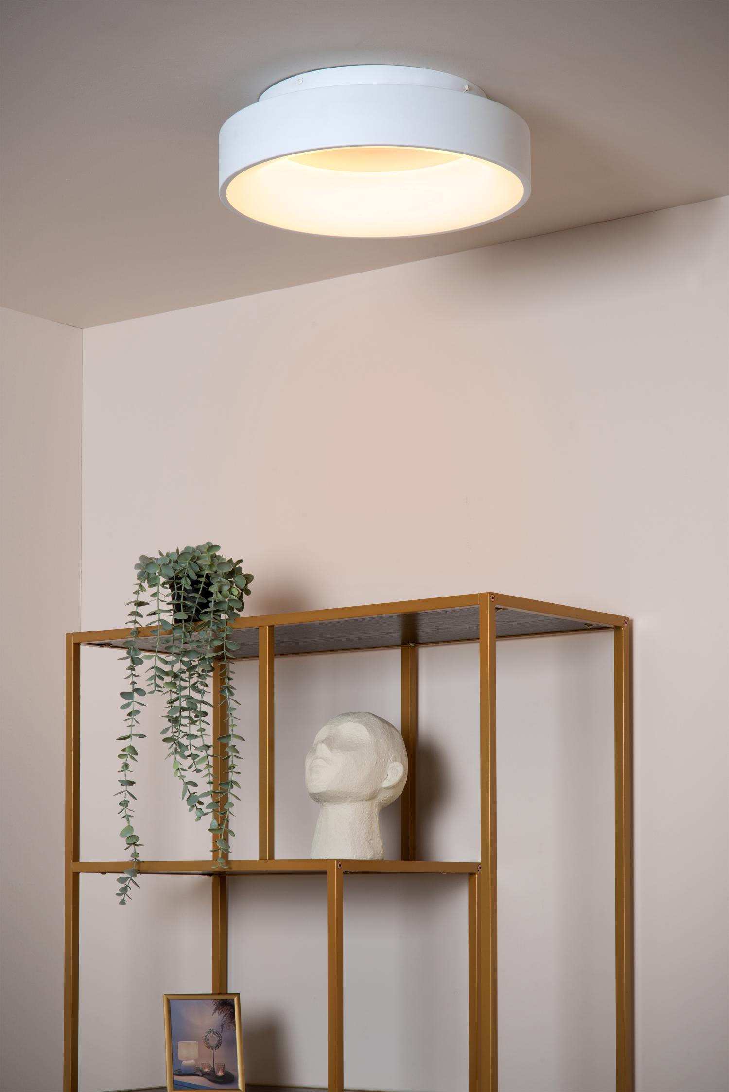 Lucide MIRAGE - Plafonnière - Ø 38 cm - LED Dimb. - 1x22W 2700K - Wit - Afbeelding 4
