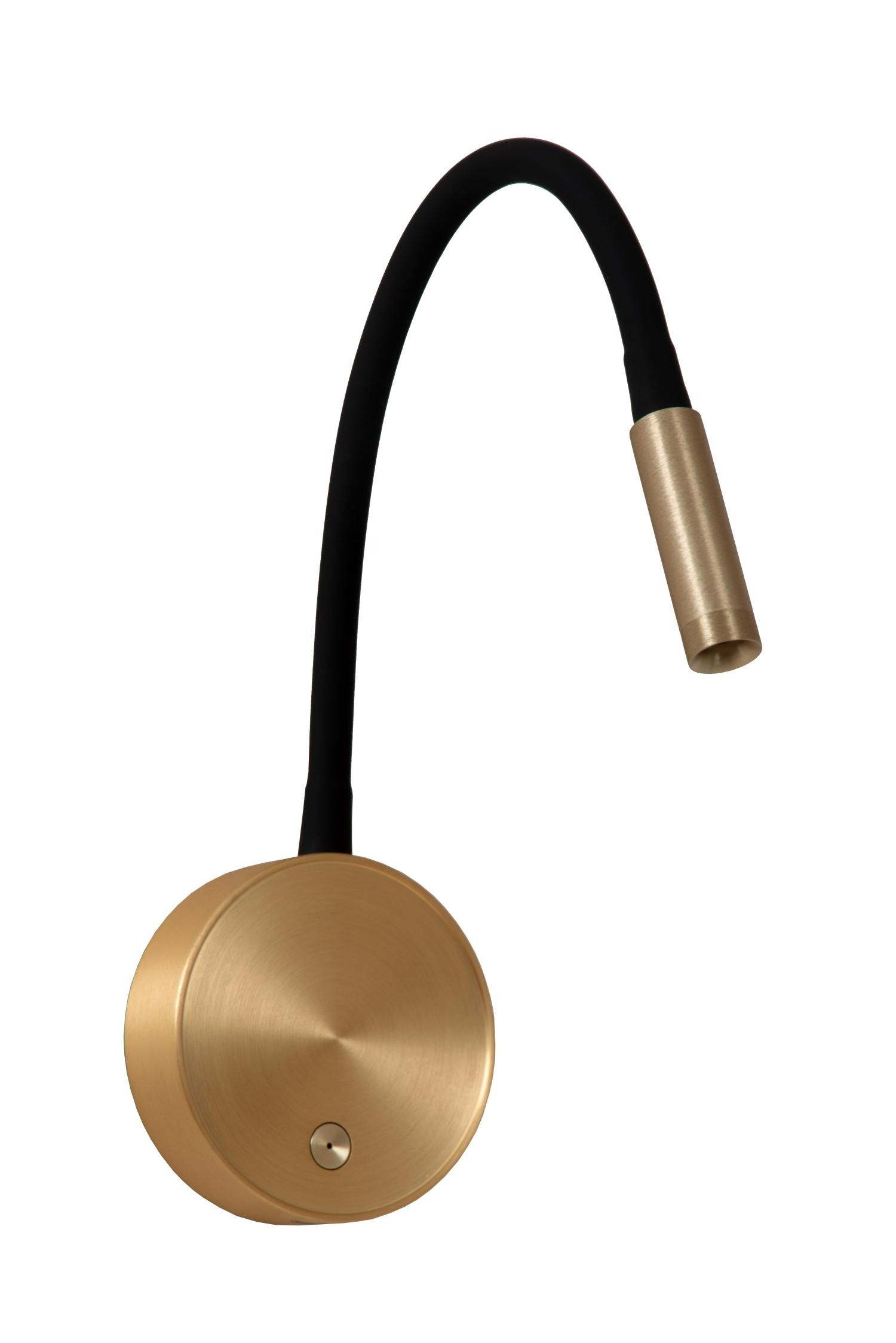 Lucide ASJA - Oplaadbare Wandspot / Wandlamp - Accu/Batterij - LED Dimb. - 1x3W 2700K - Mat Goud / Messing - Afbeelding 2