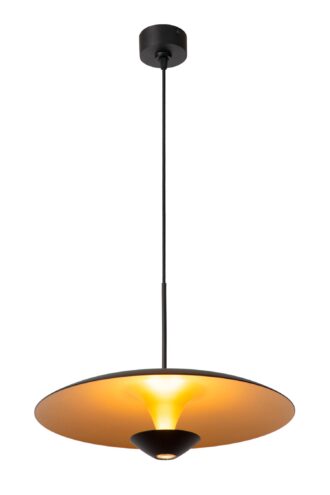 Lucide KENNETH - Hanglamp - Ø 40 cm - LED Dimb. - 1x12W 2700K - Zwart