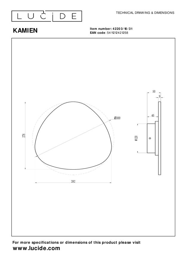 Lucide KAMIEN - Wandlamp - LED - 1x11W 2700K - Wit - Afbeelding 4
