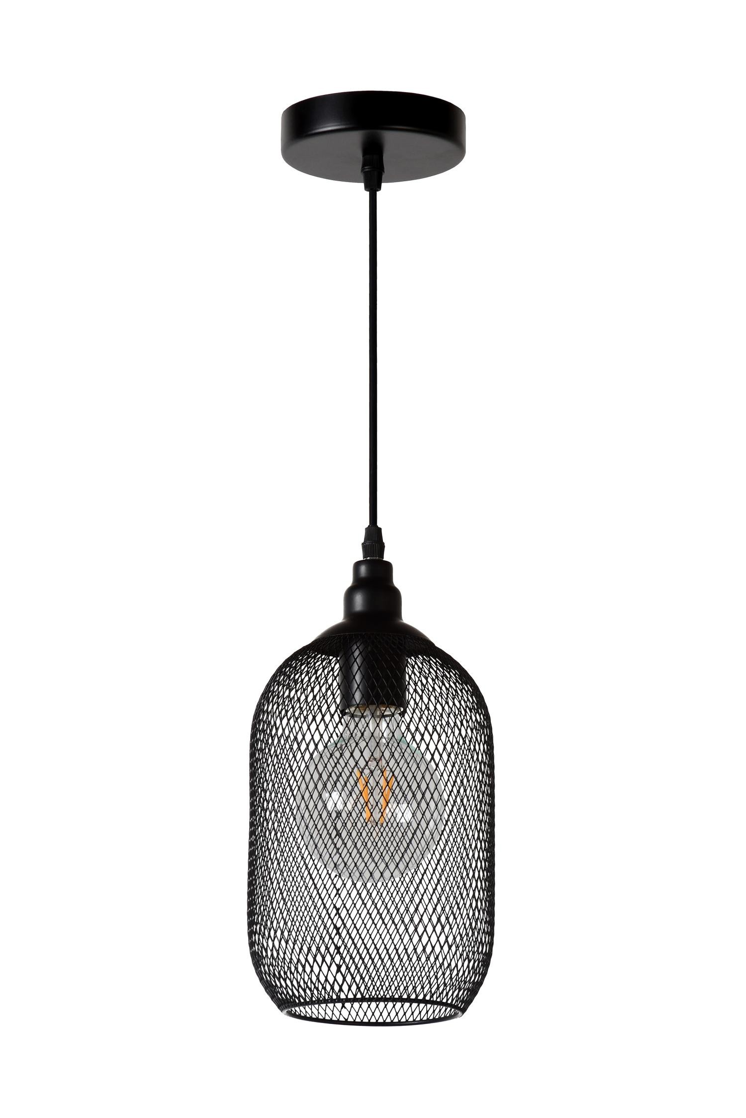 Lucide MESH - Hanglamp - Ø 15 cm - 1xE27 - Zwart - Afbeelding 2