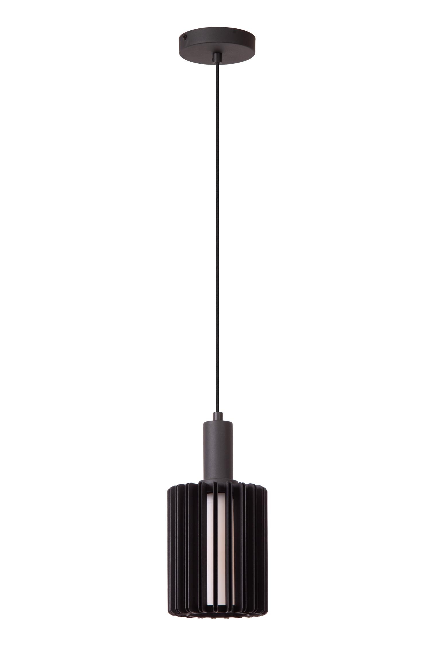 Lucide LAMBRES - Hanglamp - Ø 15 cm - 1xE27 - Zwart - Afbeelding 2
