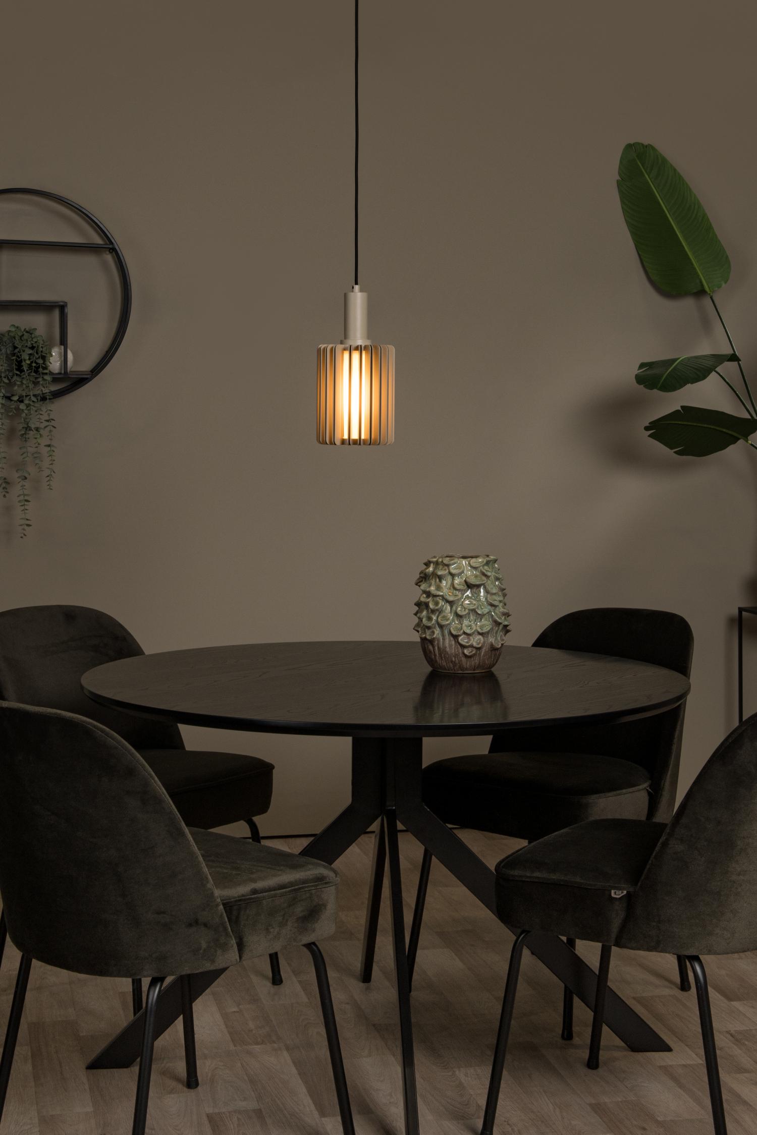 Lucide LAMBRES - Hanglamp - Ø 15 cm - 1xE27 - Taupe - Afbeelding 4