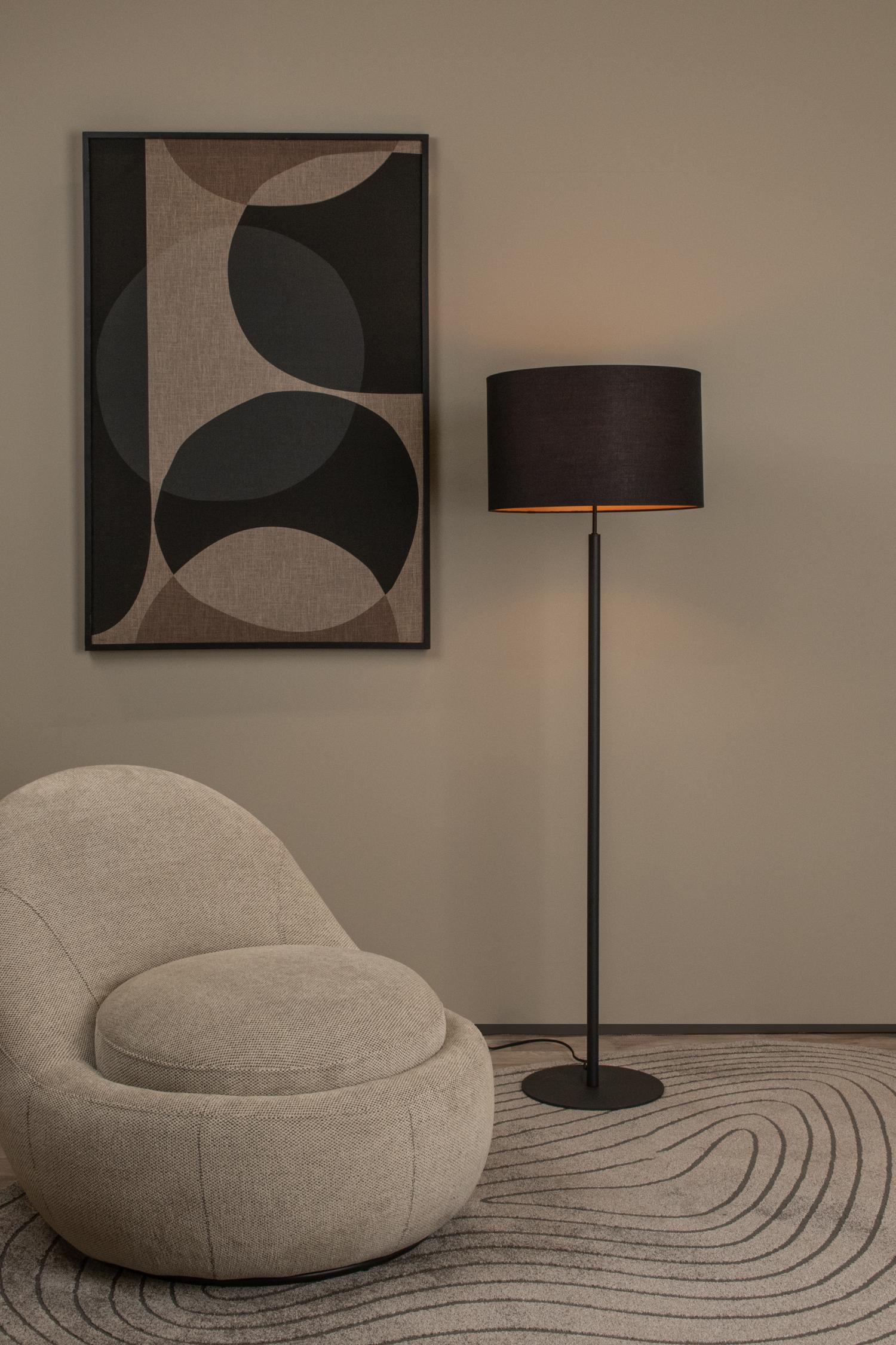 Lucide MAYA - Vloerlamp - Ø 45 cm - 1xE27 - Zwart - Afbeelding 4
