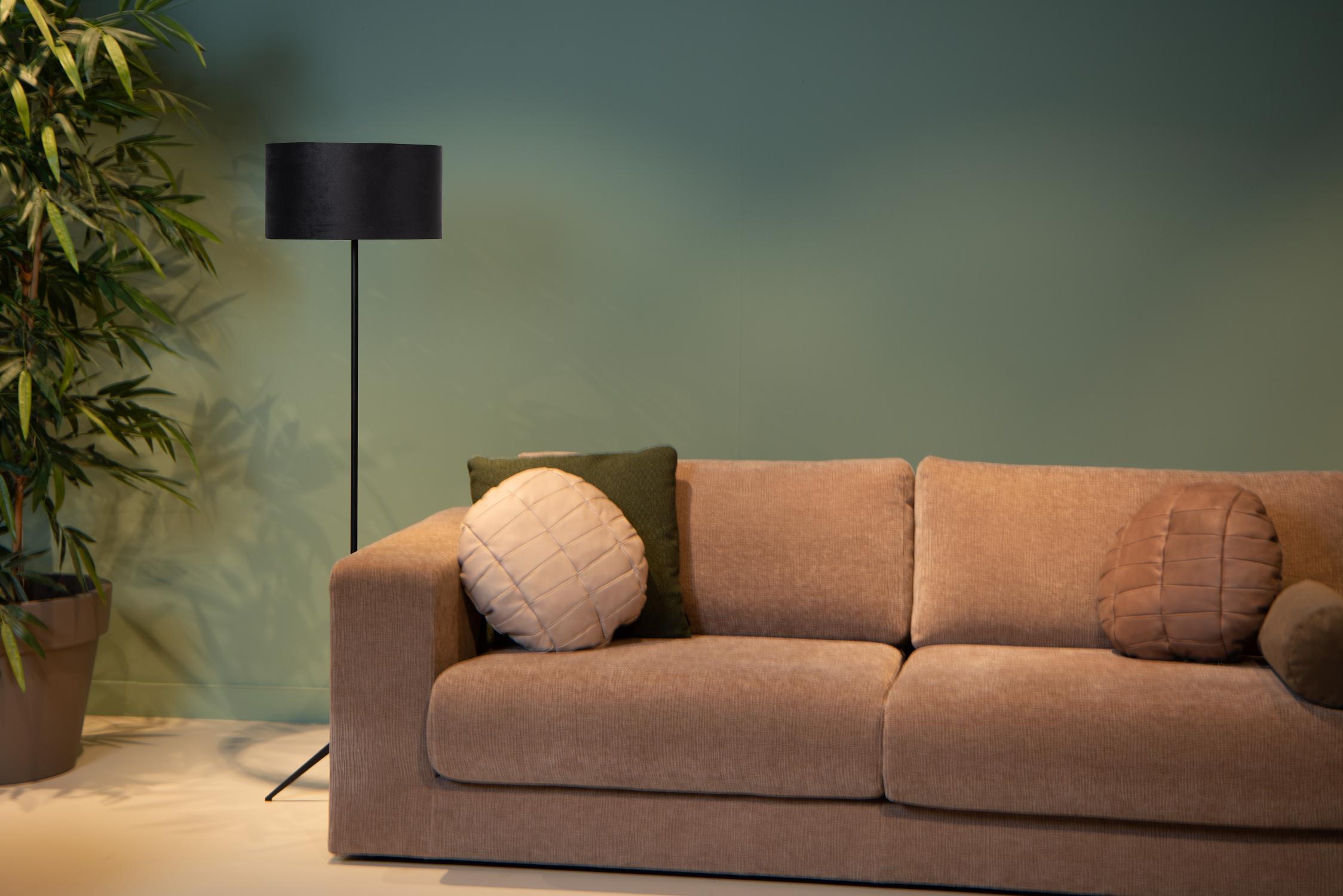Lucide TONDO - Vloerlamp - Ø 38 cm - 1xE27 - Zwart - Afbeelding 2