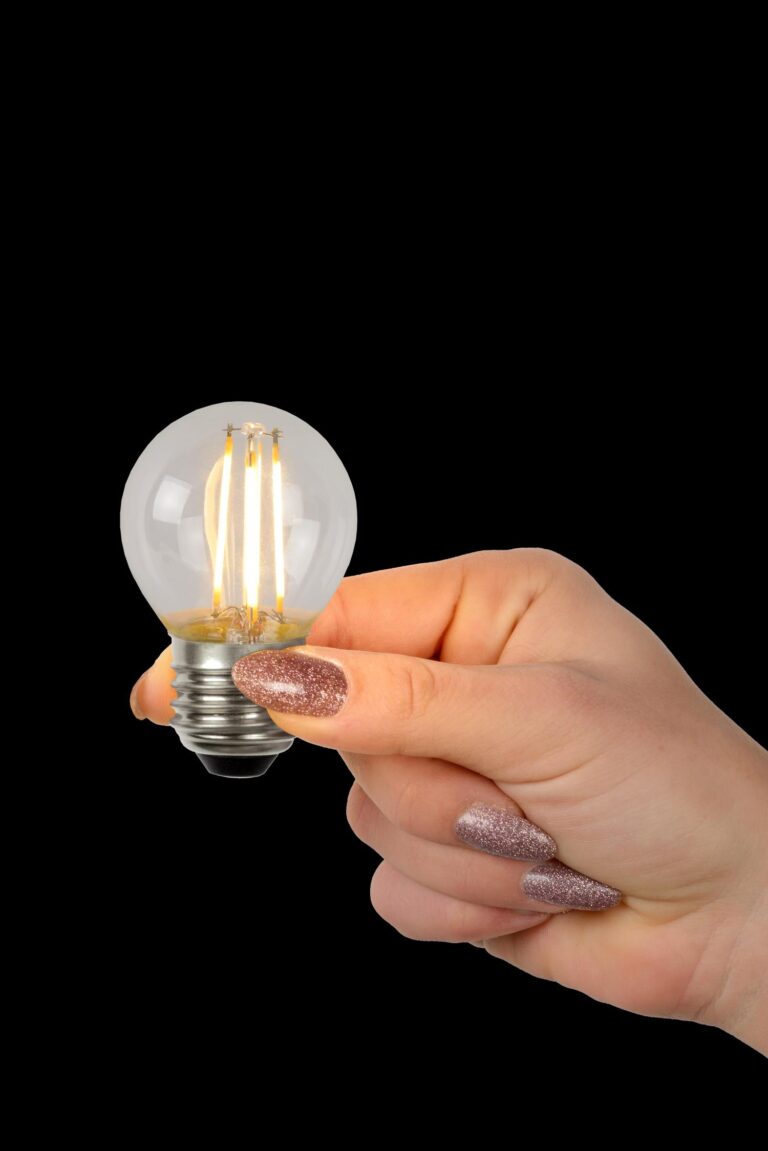 Lucide G45 - Filament lamp - Ø 4,5 cm - LED Dimb. - E27 - 1x4W 2700K - Transparant - Afbeelding 4