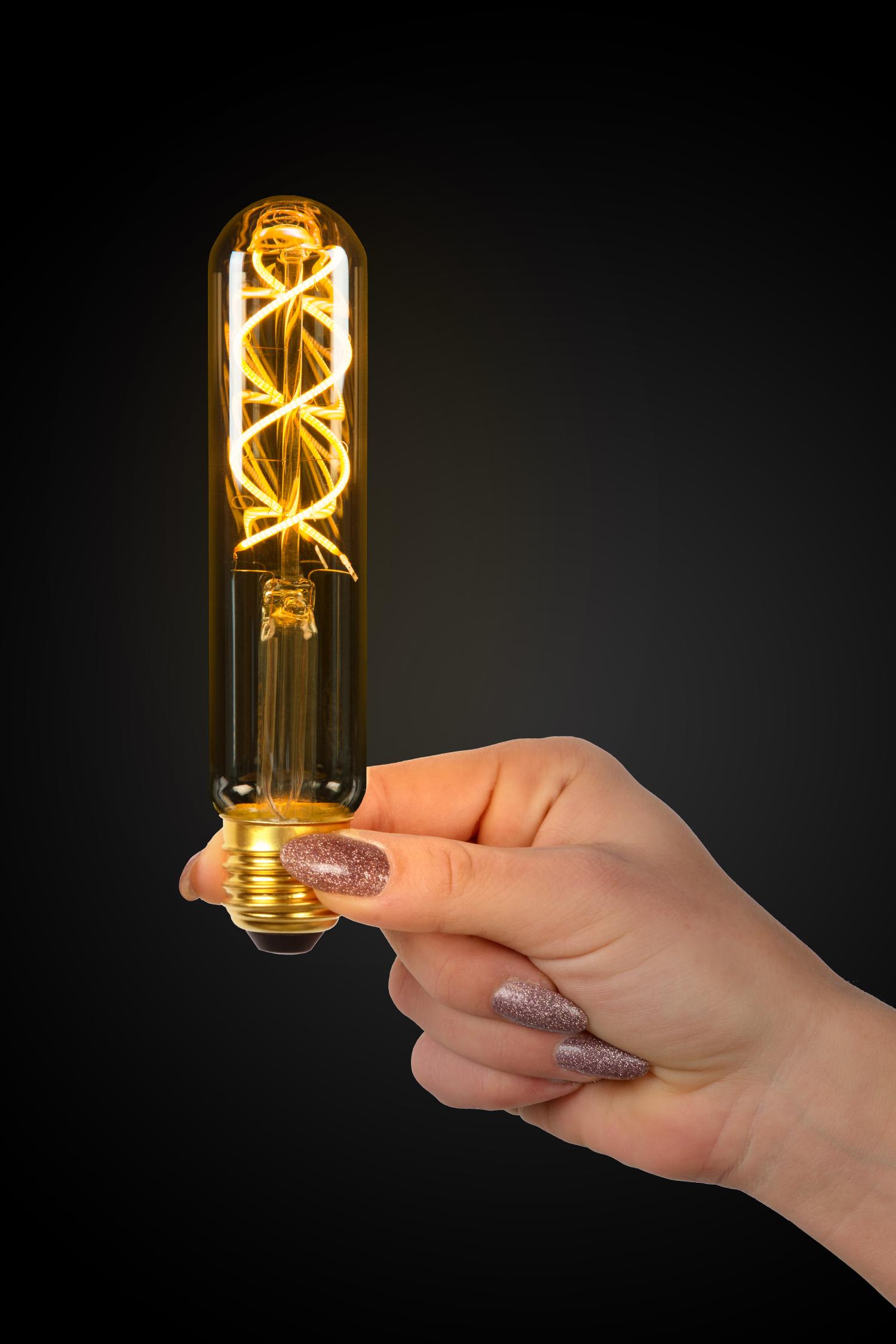 Lucide T32 - Filament lamp - Ø 3 cm - LED Dimb. - E27 - 1x4,9W 2200K - Amber - Afbeelding 4